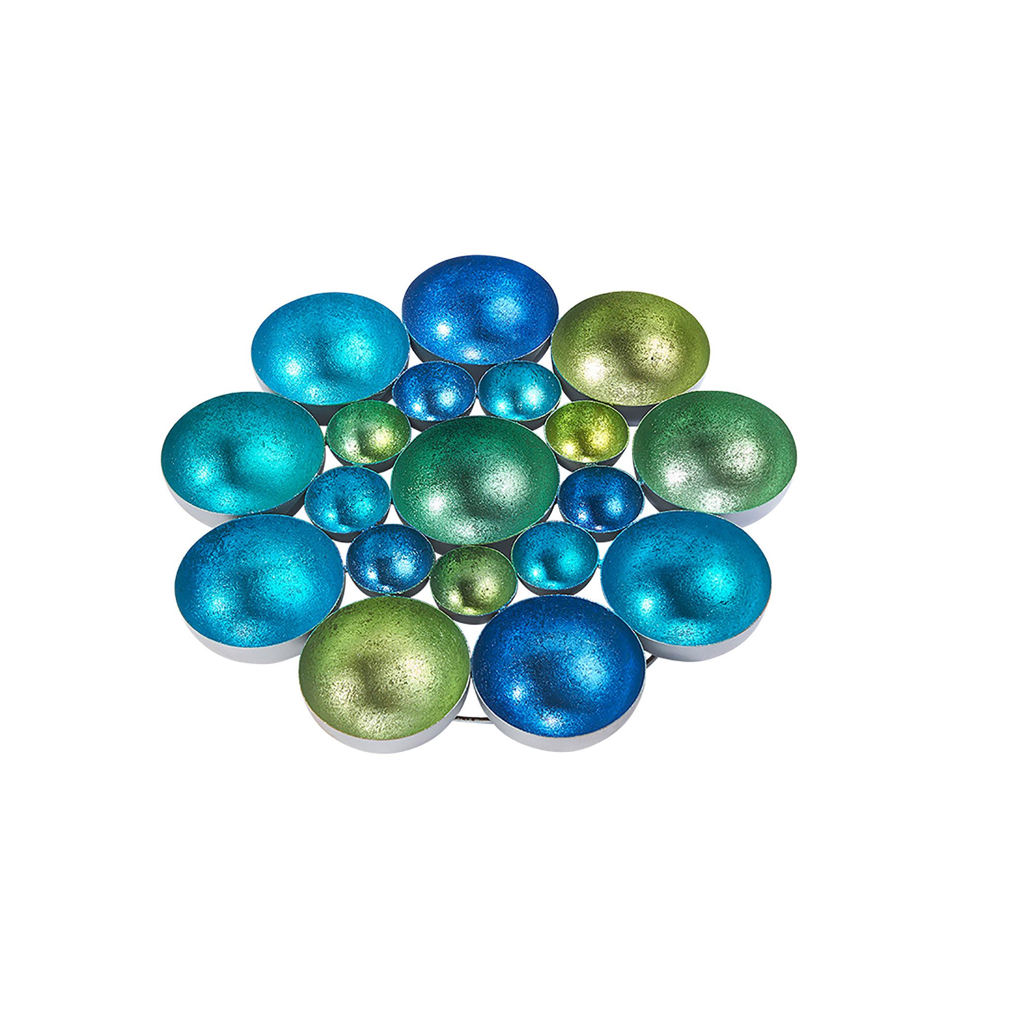 Kobolo Торшеры Kerzenteller BUBBLE für Teelichter blau grün D40cm (Metall)