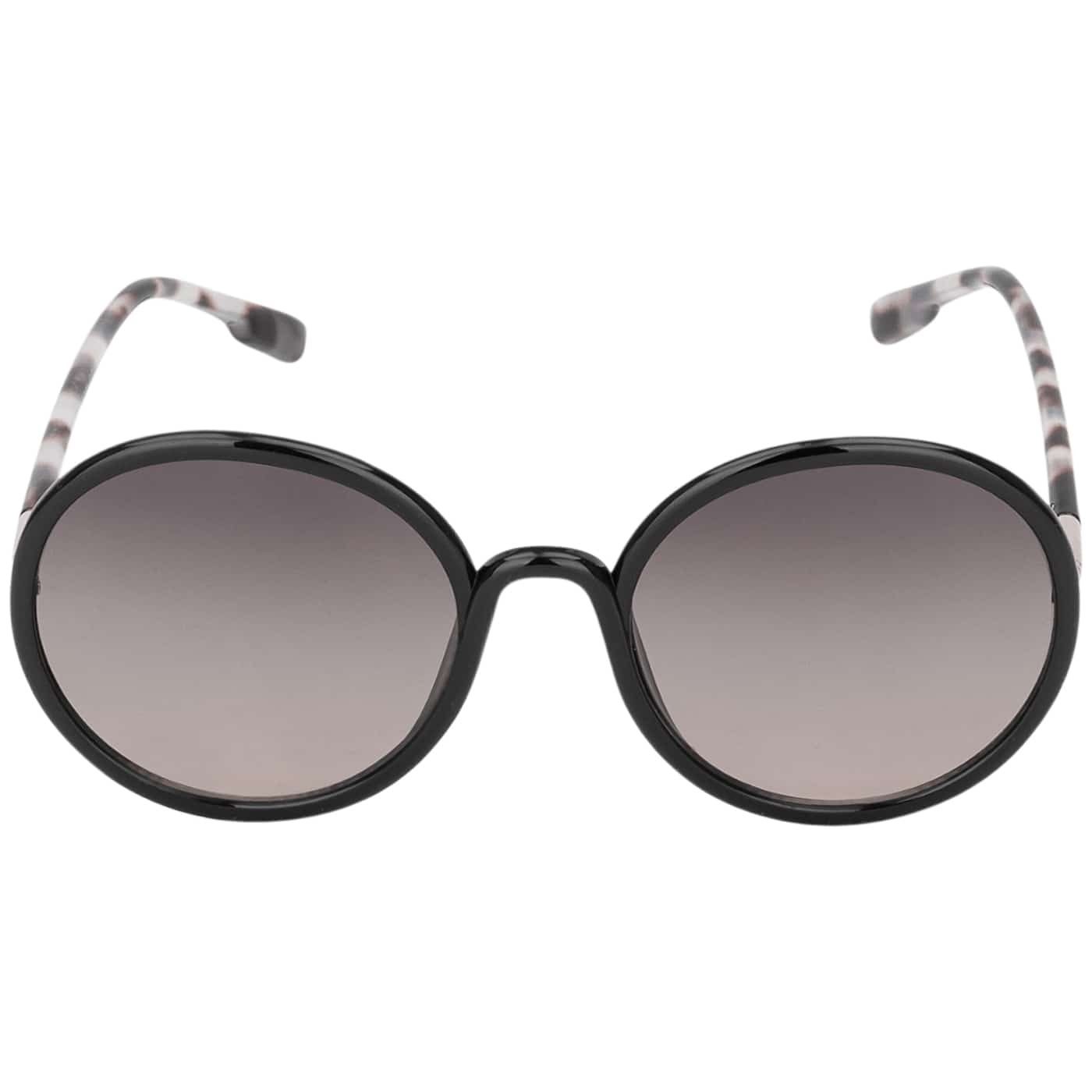 mit Eyewear Damen Schwarz-Grau-Leopard Designer schwarzen und Linsen Sonnenbrille violette, blau BEZLIT Sonnenbrille (1-St) Rundglas