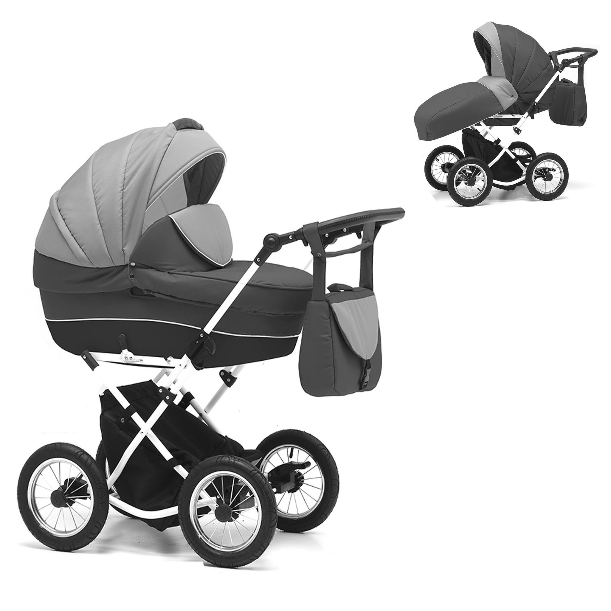 Kombi-Kinderwagen Sorento 2 in 1 inkl. Sportsitz und umfangreichen Zubehör in 17 Farben