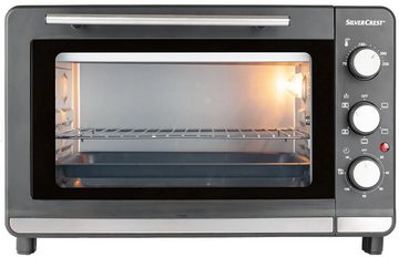 SilverCrest Minibackofen KITCHEN TOOLS Grill - und Backautomat SGBR 1500 D4, Hochwertige Edelstahlapplikationen und doppelverglaste Tür