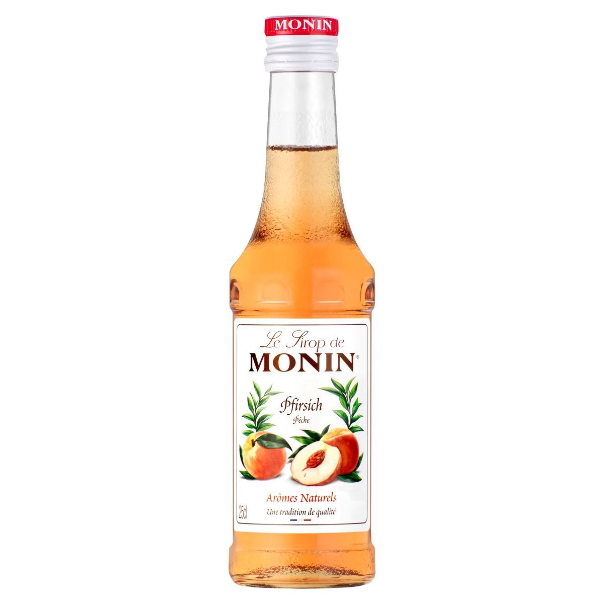 MONIN Getränke-Sirup, Monin Pfirsich Sirup natuerliches Aroma fruchtig fein lecker 250 ml