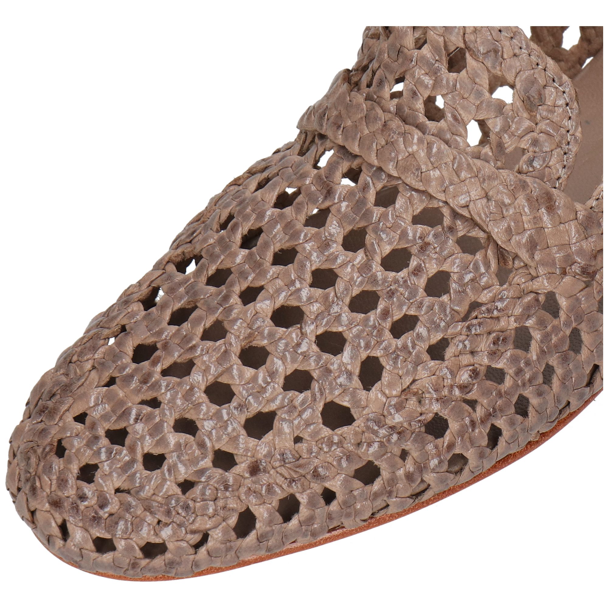 Melvin & Hamilton Tabea 1 Leder-Geflochtene Schuhe für Damen Loafer Block-Absatz, Echtes Leder, Von Hand geflochten