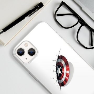 DeinDesign Handyhülle Captain America Offizielles Lizenzprodukt Marvel, Apple iPhone 13 Silikon Hülle Bumper Case Handy Schutzhülle