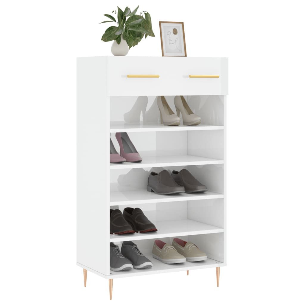 vidaXL Schuhschrank Schuhschrank Hochglanz-Weiß 60x35x105 cm günstig online kaufen