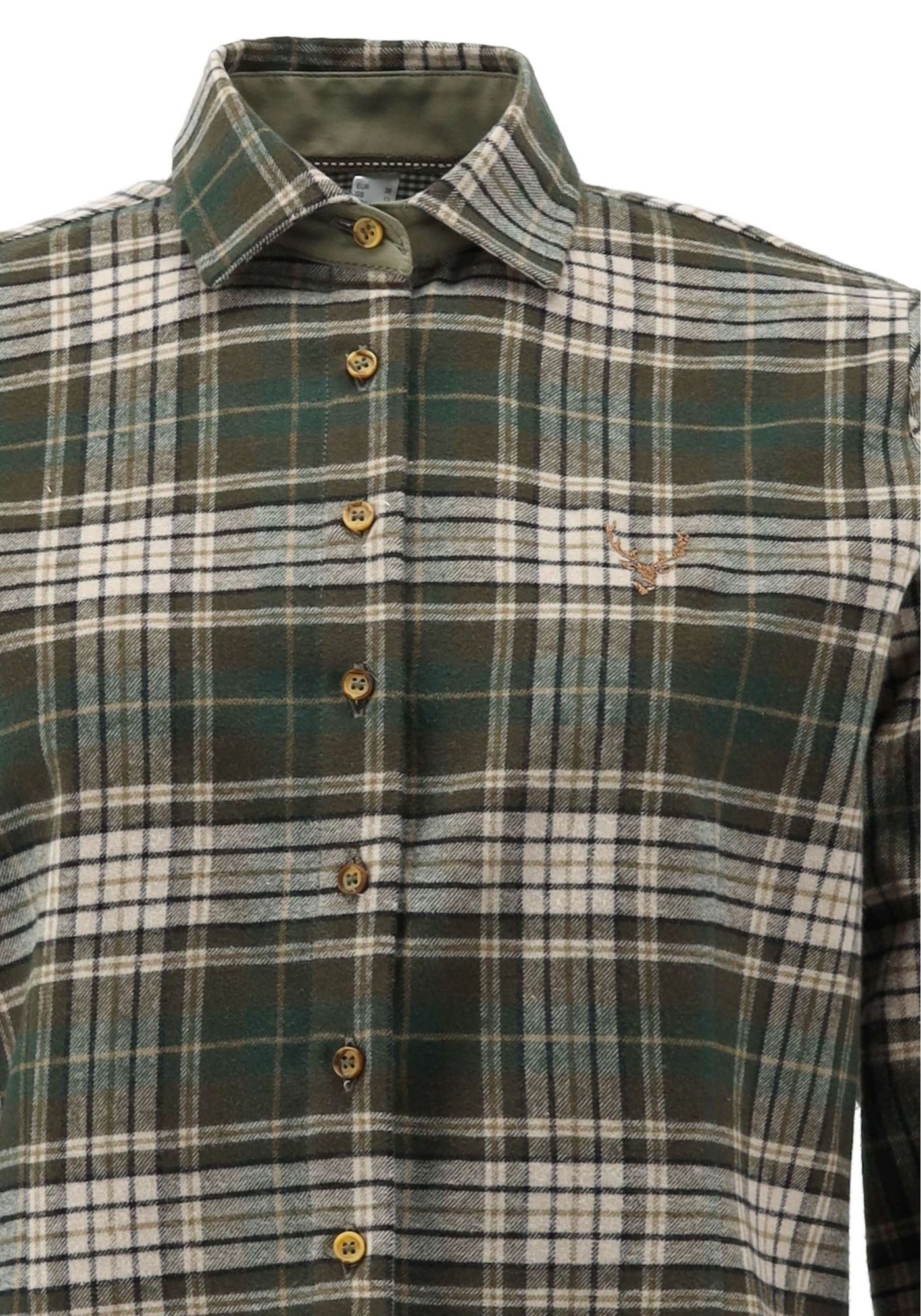 OS Trachten Outdoorbluse Flayon Jagdbluse mit Hirsch-Stickerei auf der Brust