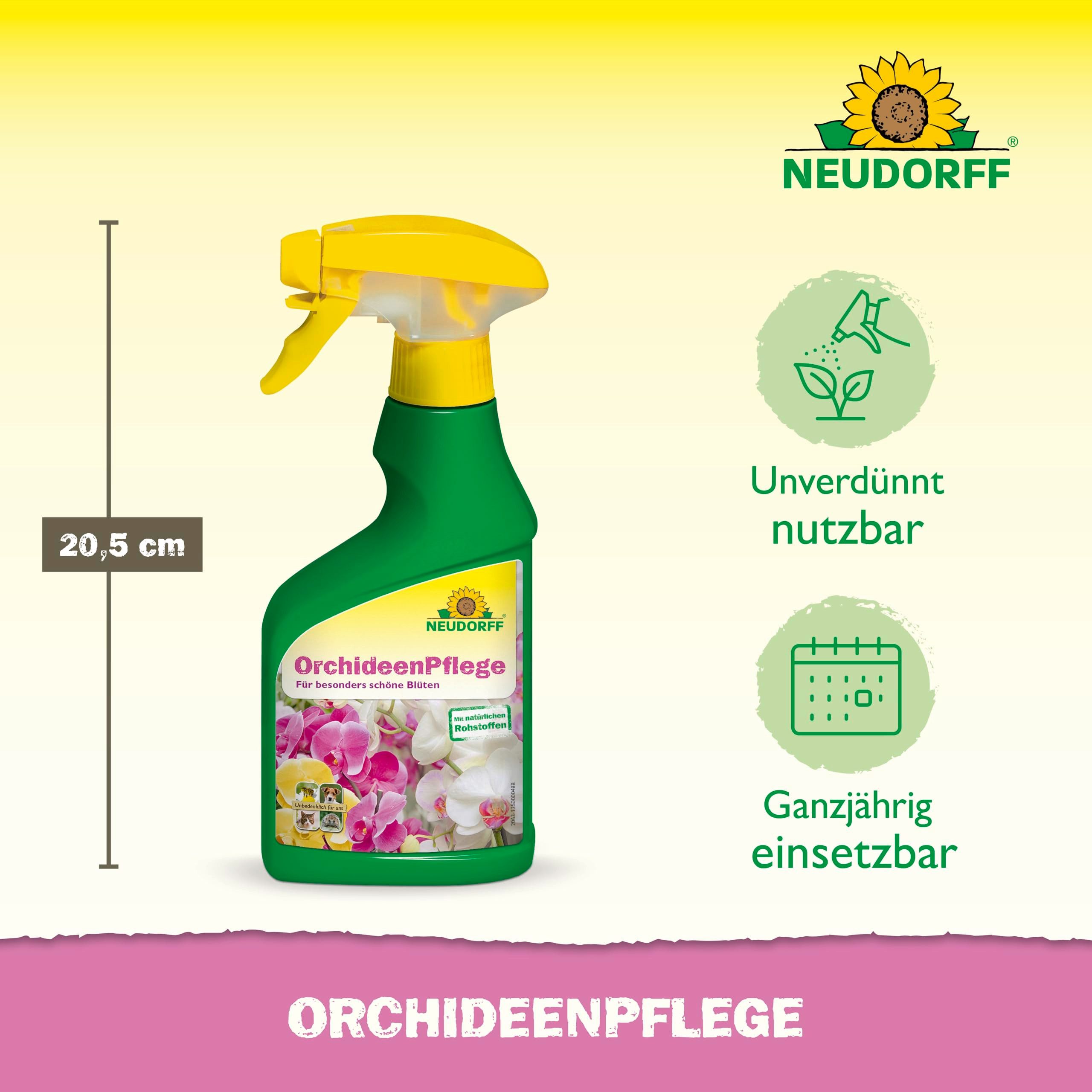 Neudorff Pflanzenstärkungsmittel OrchideenPflege 250 ml, Fördert die Blütenbildung und das vitale Wachstum aller Orchideen ohne Kalkflecken, Einzelprodukt, Fördert die Blütenbildung und das vitale Wachstum aller Orchideen