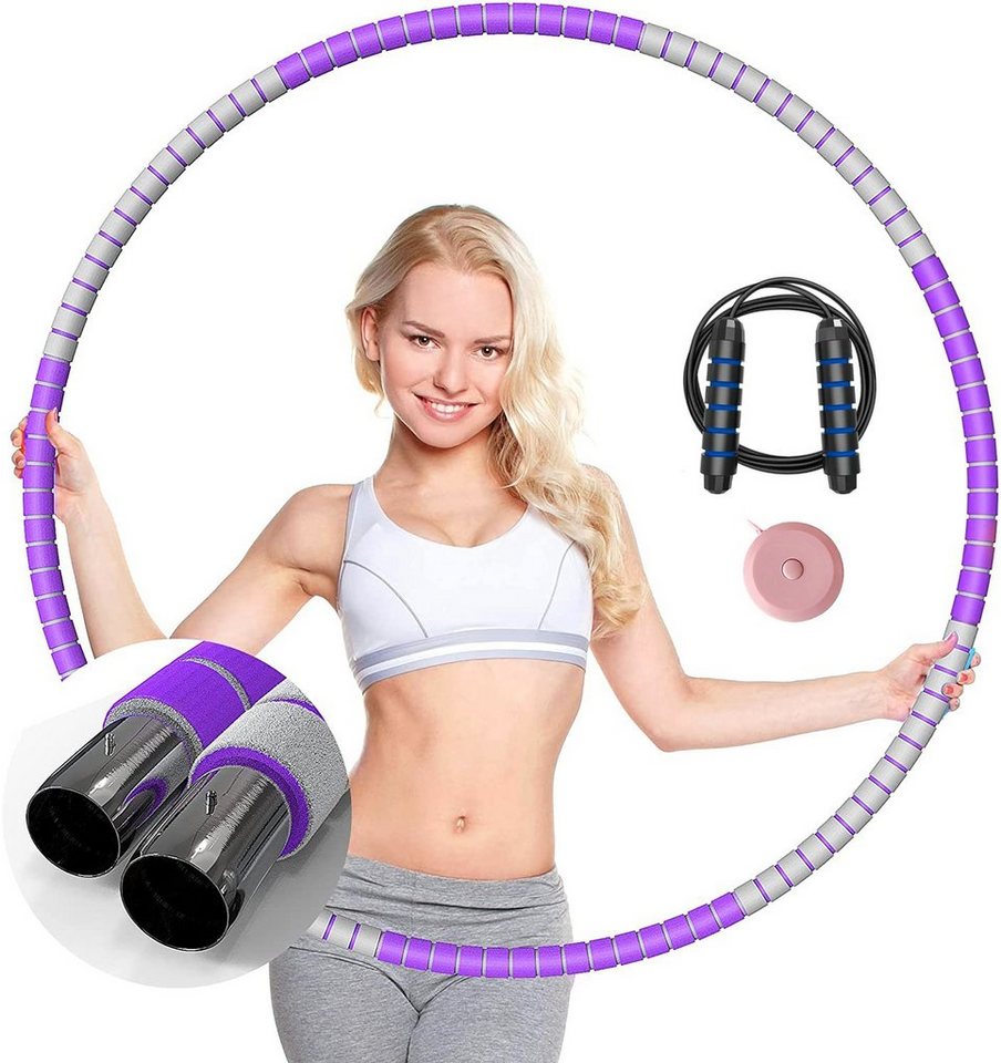 Hula Hoop Reifen Fitness Ring Bauchtrainer Training Massage Schaumstoff 8 Teile 