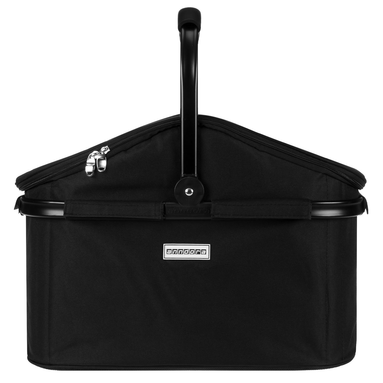 anndora Einkaufskorb thermo Shopper Kühlkorb mit Kühlakkus, 25 l, isolierter Deckel - 3 Kühlakkus - leichter stabiler Alurahmen