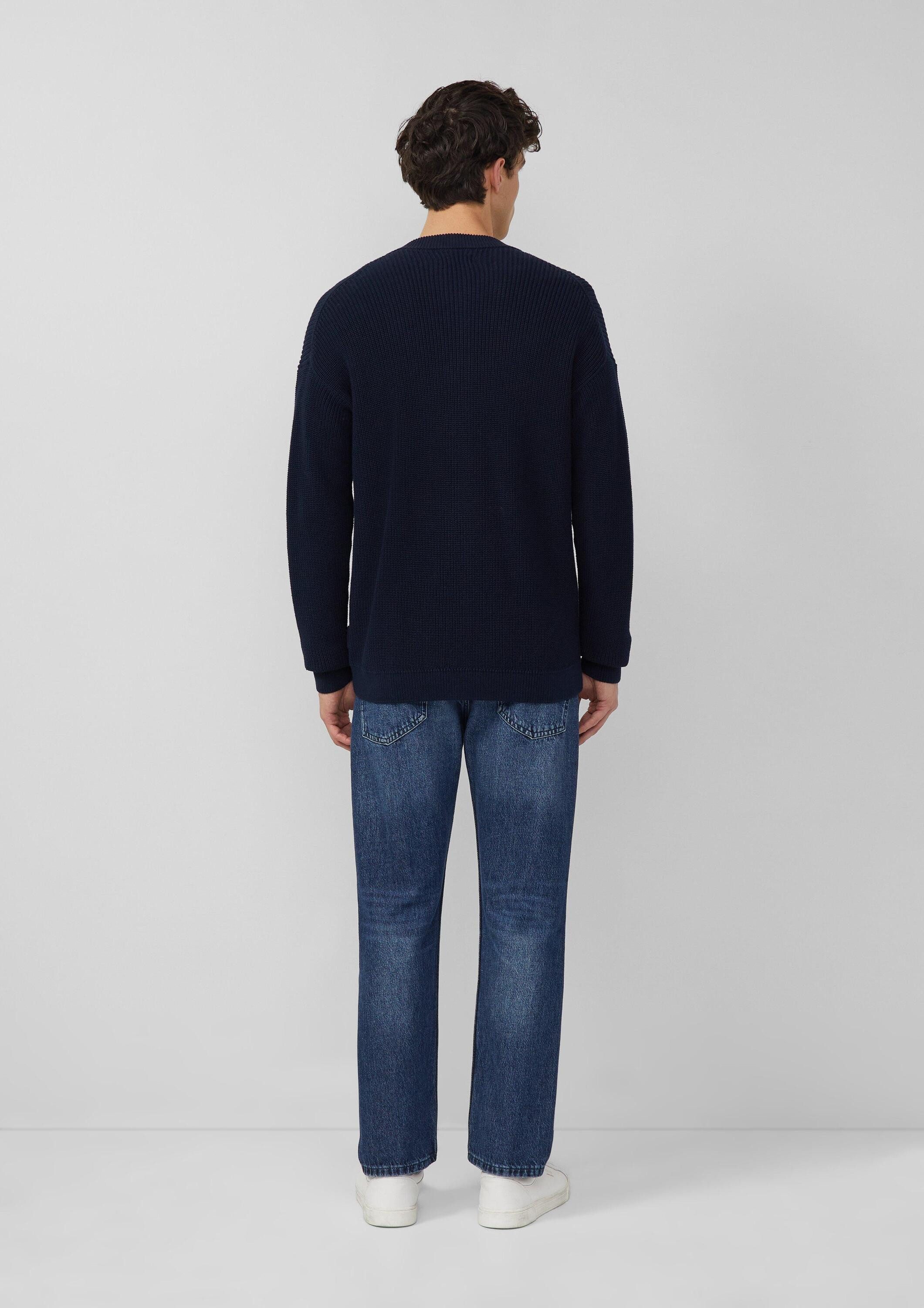 s.Oliver Cardigan Strickjacke Strickjacke mit Bomberkragen und Zwei-Wege-Reißverschluss