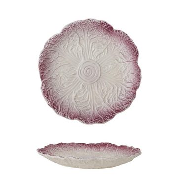 Bloomingville Teller Mimosa Radiccio, Lila, aus Steingut, Schale, Dekoteller, dänisches Design