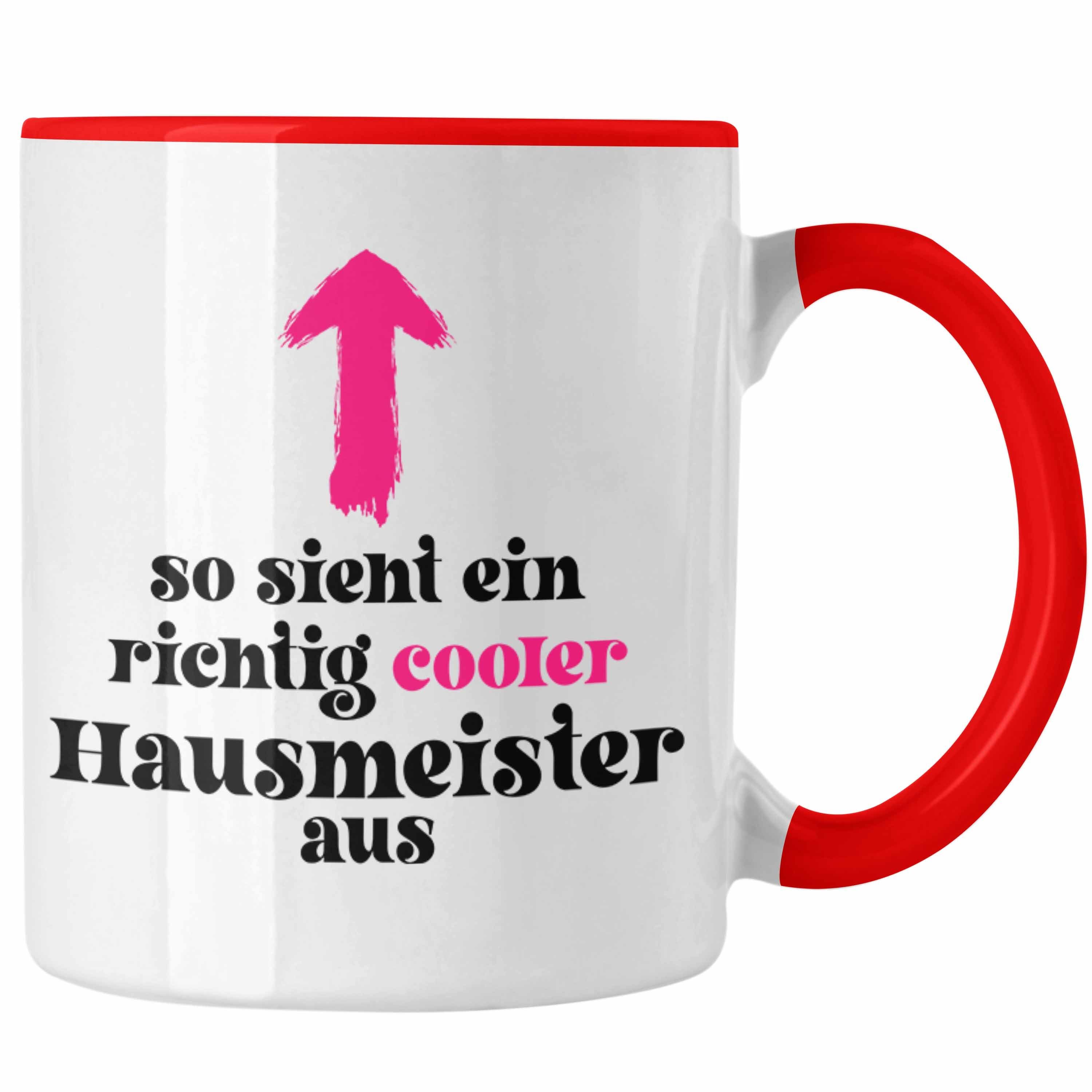 Trendation Tasse Trendation - Tasse Geschenke Rot Spruch Haustechniker Lustig Hausmeister Lustiges