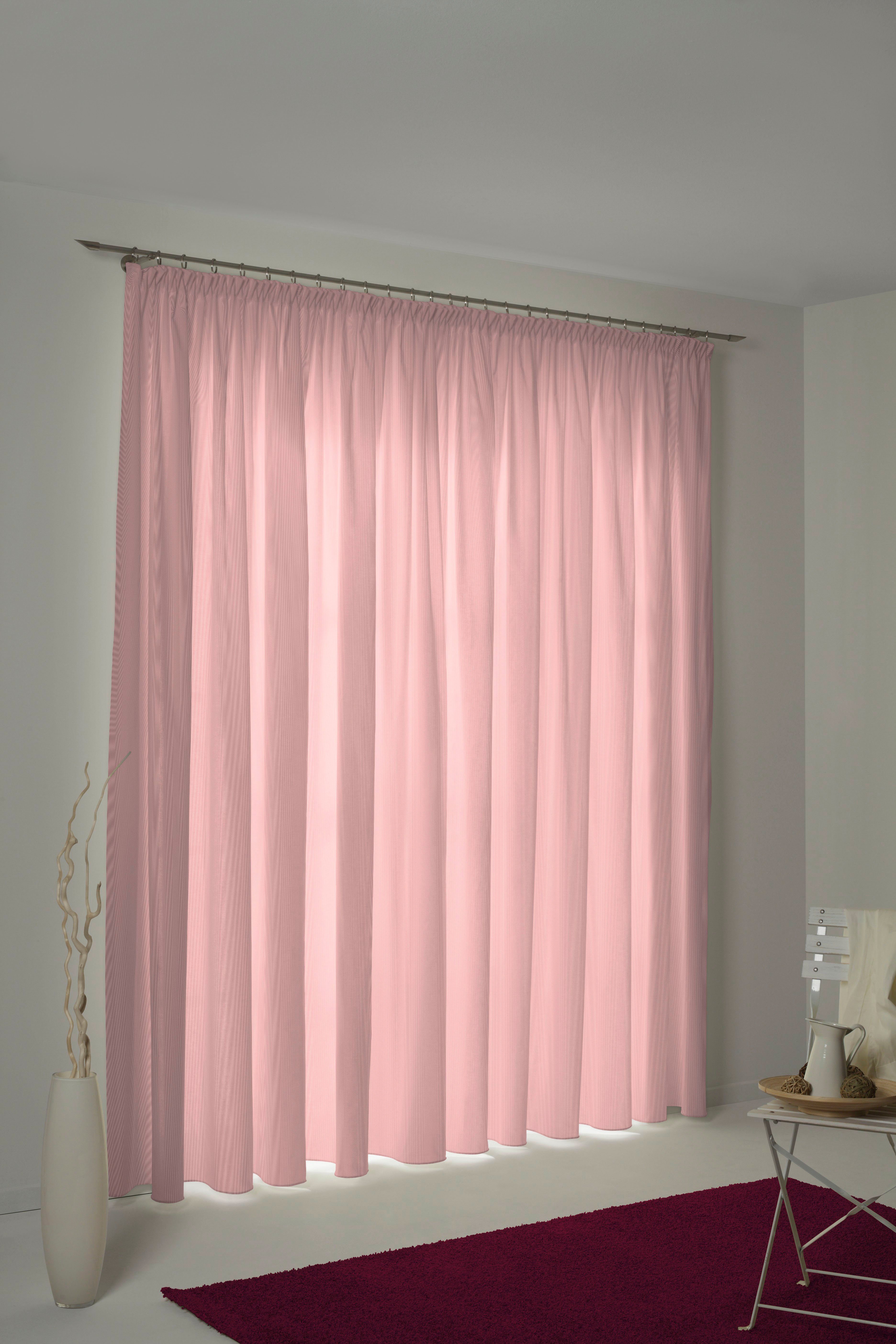 (1 nachhaltig Vorhang rosa Uni St), Jacquard, Adam, Ösen Collection, blickdicht,