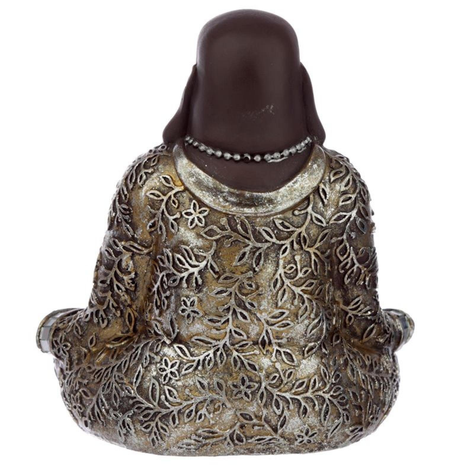 Puckator Buddhafigur Braun und Silber Lachender Chinesischer Sitzend Buddha