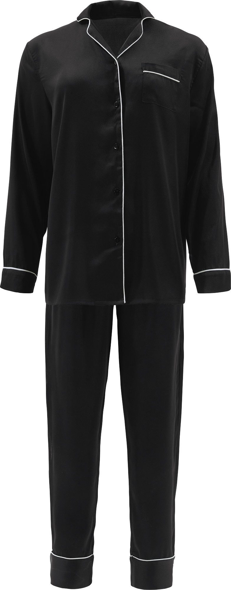Erwin Müller Pyjama Damen-Schlafanzug Satin Uni