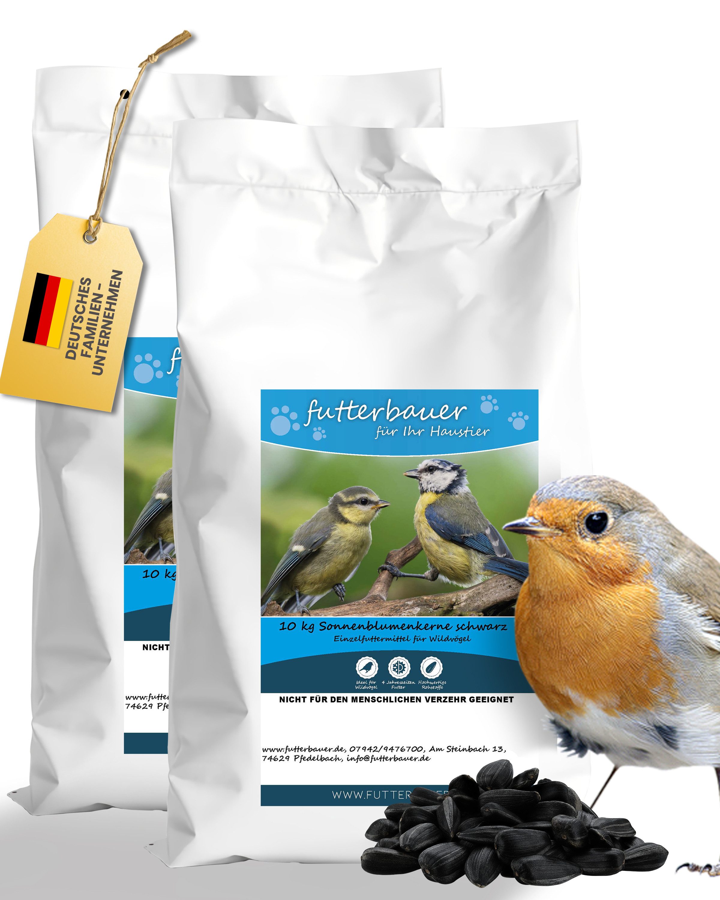 futterbauer 2 x 10 kg Futterbauer Sonnenblumenkerne schwarz, für: Vogel