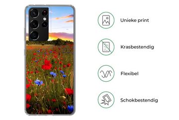 MuchoWow Handyhülle Blumen - Sonnenuntergang - Farben, Phone Case, Handyhülle Samsung Galaxy S21 Ultra, Silikon, Schutzhülle
