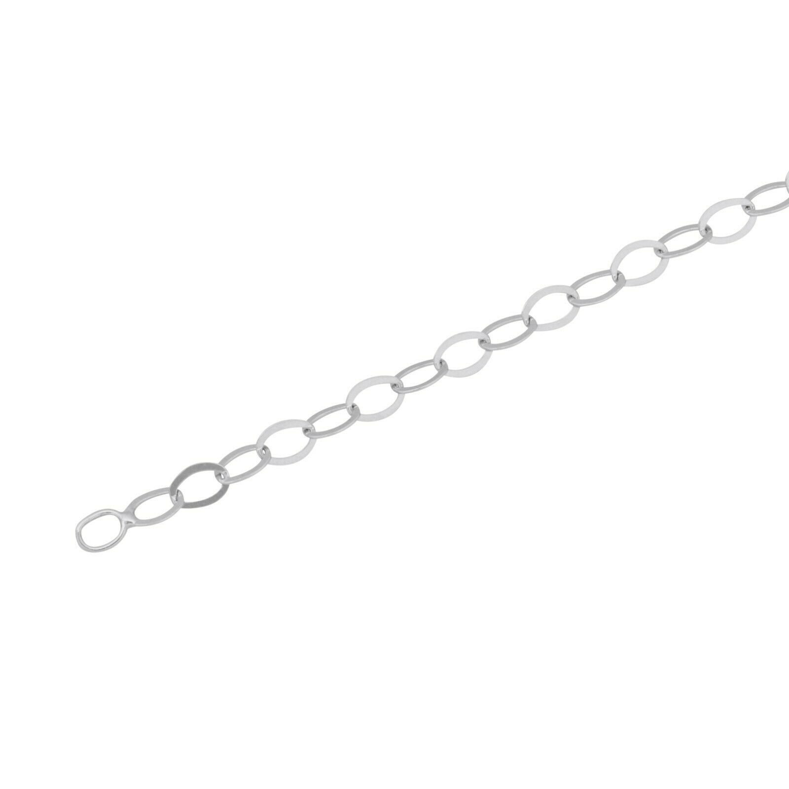 Tony Fein Silberkette Schlaufenkette 3mm 925er Silber Rhodiniert Massiv Hochglanzpoliert, Made in Italy für Damen und Herren