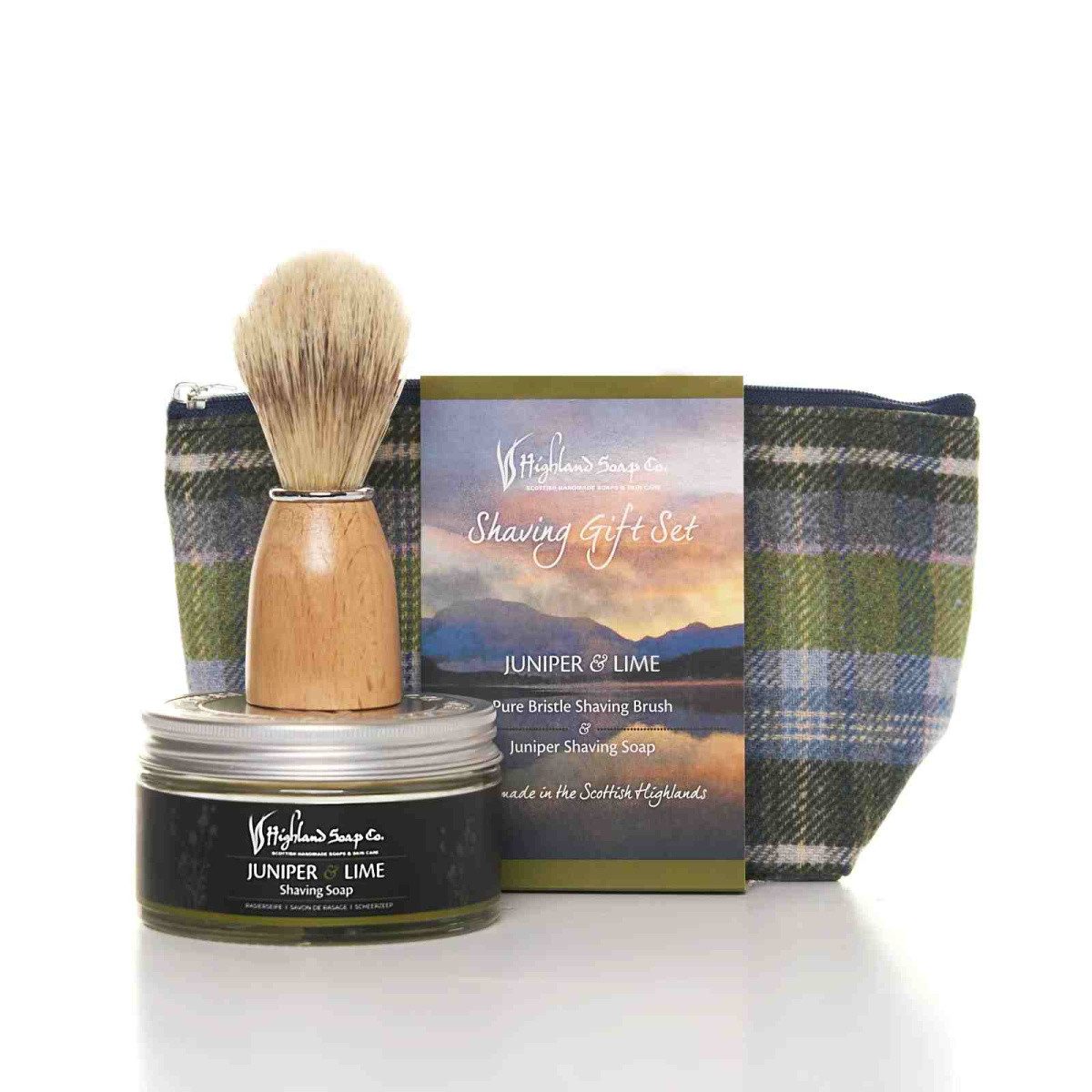 The Highland Soap Company Bartpflege-Set Highland Soap Rasierset (Geschenkset) Juniper & Lime