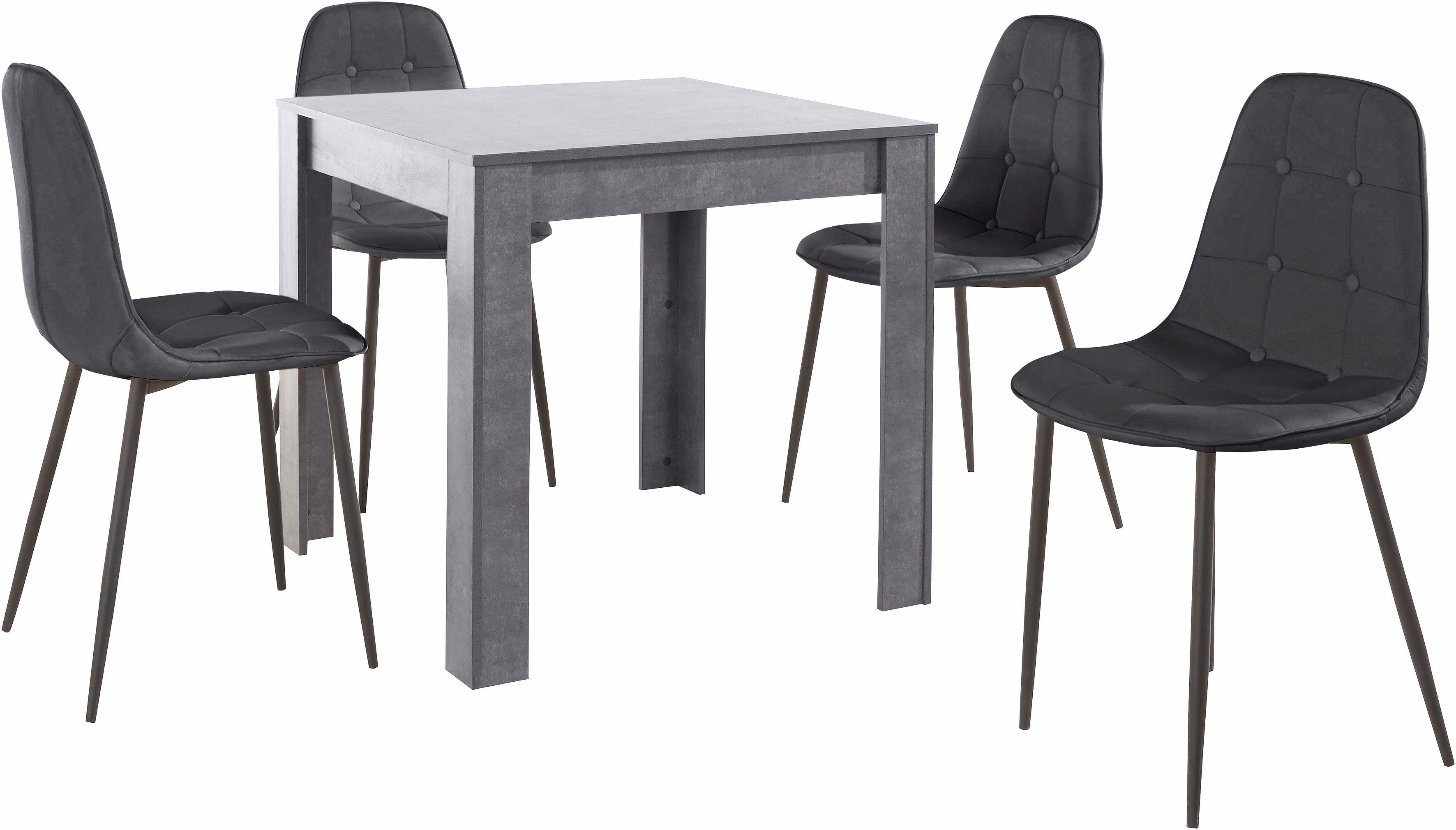 OTTO home Essgruppe, (Set, 5-tlg), mit Esstisch 80 cm breit
