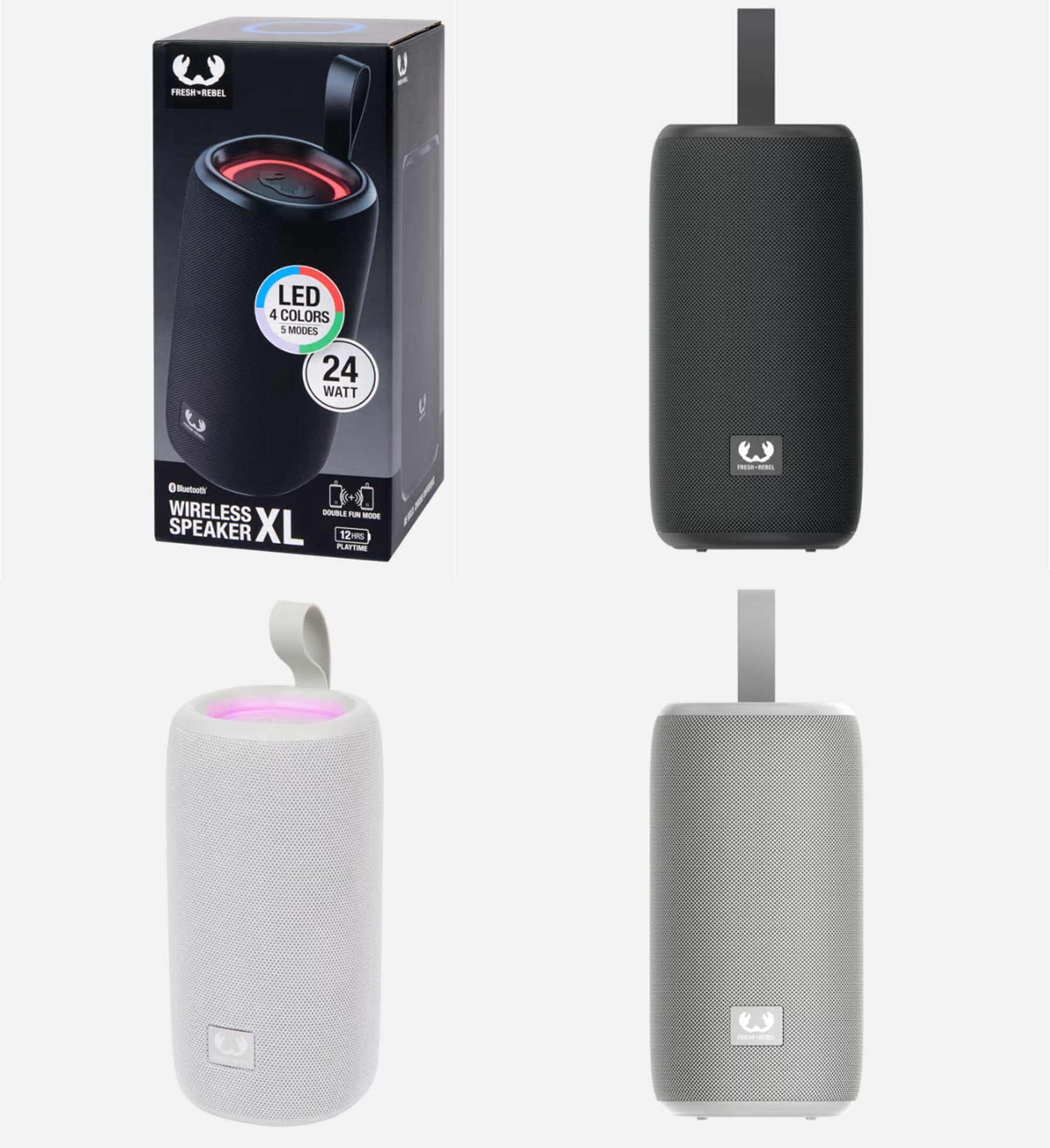 Fresh´n Rebel XL Lautsprecher 24 W mit LED Bluetooth 5.4 koppelbar Wireless Lautsprecher