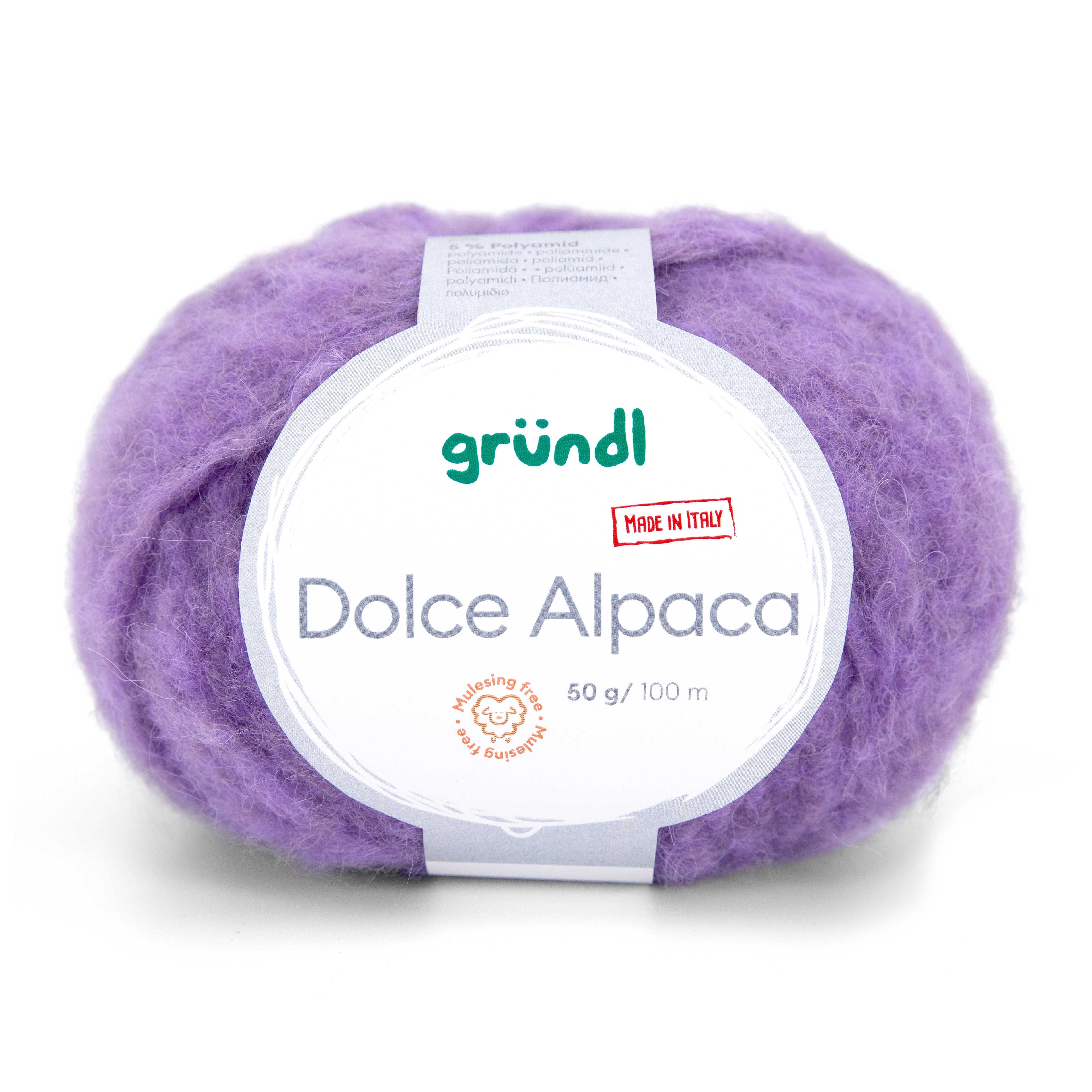 Gründl Dolce Alpaca flauschige Wolle zum stricken und häkeln Häkelwolle, 100 m (100g, Strickgarn), 55 % Alpaka, 40 % Wolle (Merino), 5 % Polyamid
