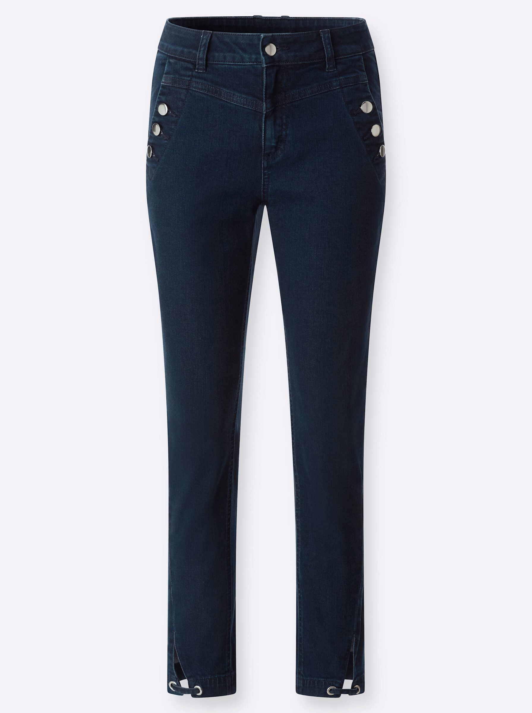 creation L Bequeme Jeans Baumwoll-Lyocell-Jeans leicht vertieft