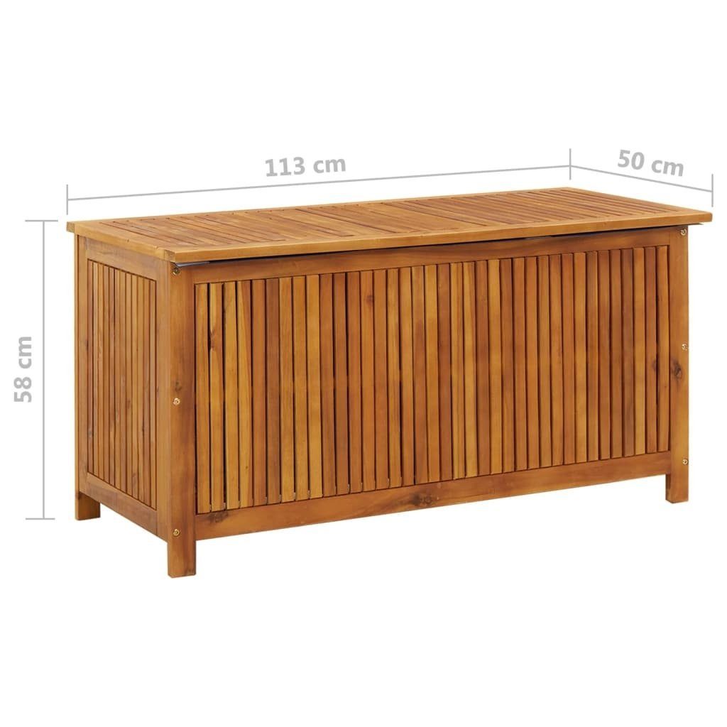 geölt Akazien-Massivholz in möbelando aus Pelm 113x58x50 Gartenbox cm), (B/H/T: