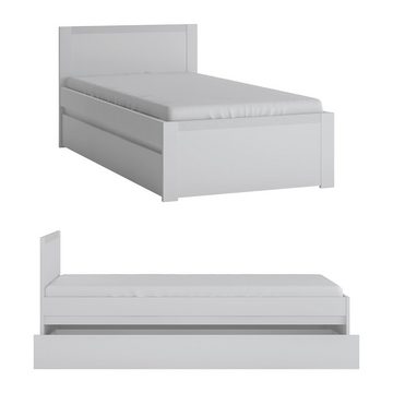 Lomadox Jugendzimmer-Set NAVA-129, (Sparset, 5-tlg), Liegefläche 90x200, inkl Bettschublade, Eckkleiderschrank 2-türig weiß