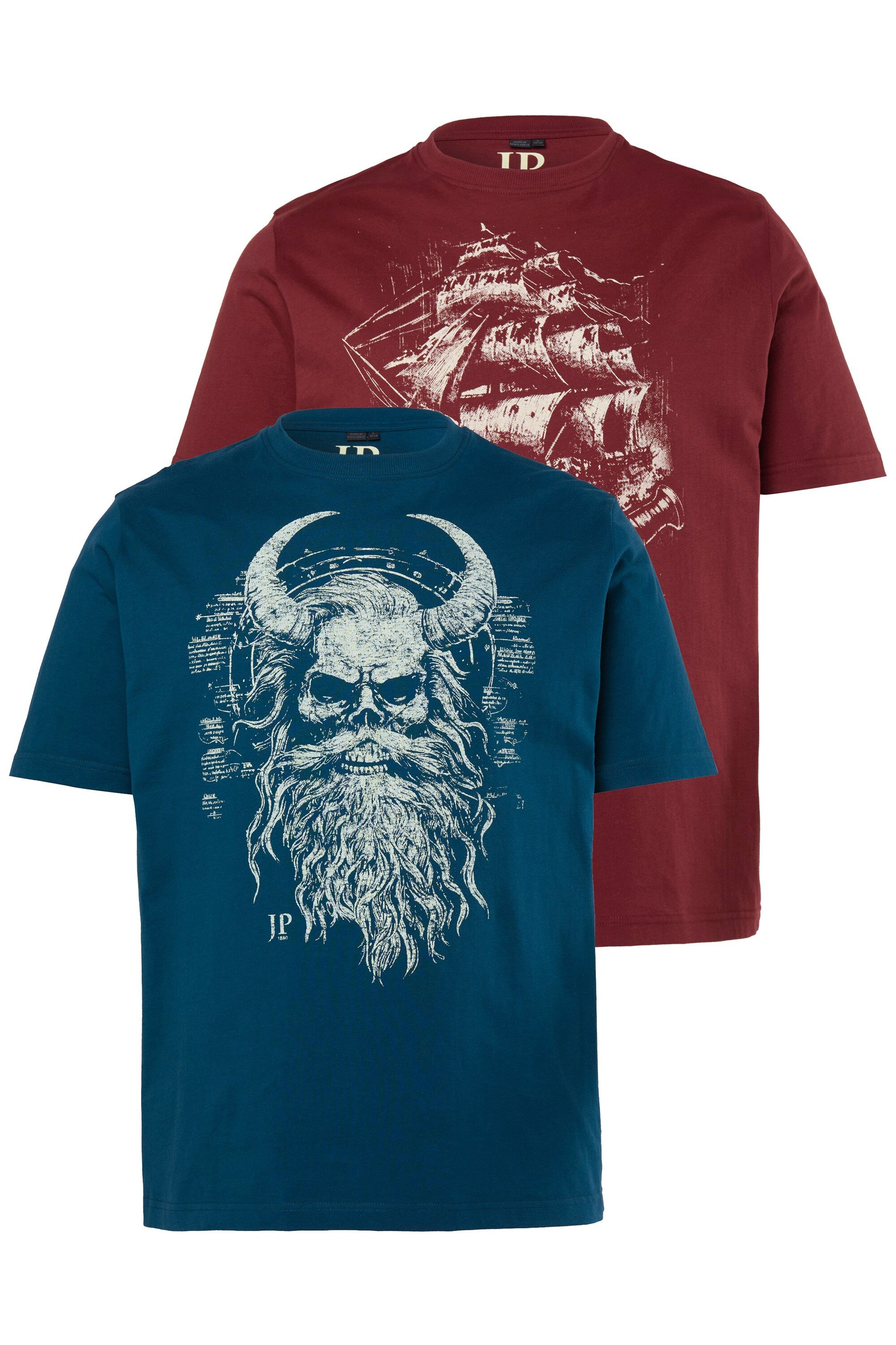 T-Shirt T-Shirts 2er-Pack Halbarm Brustprint