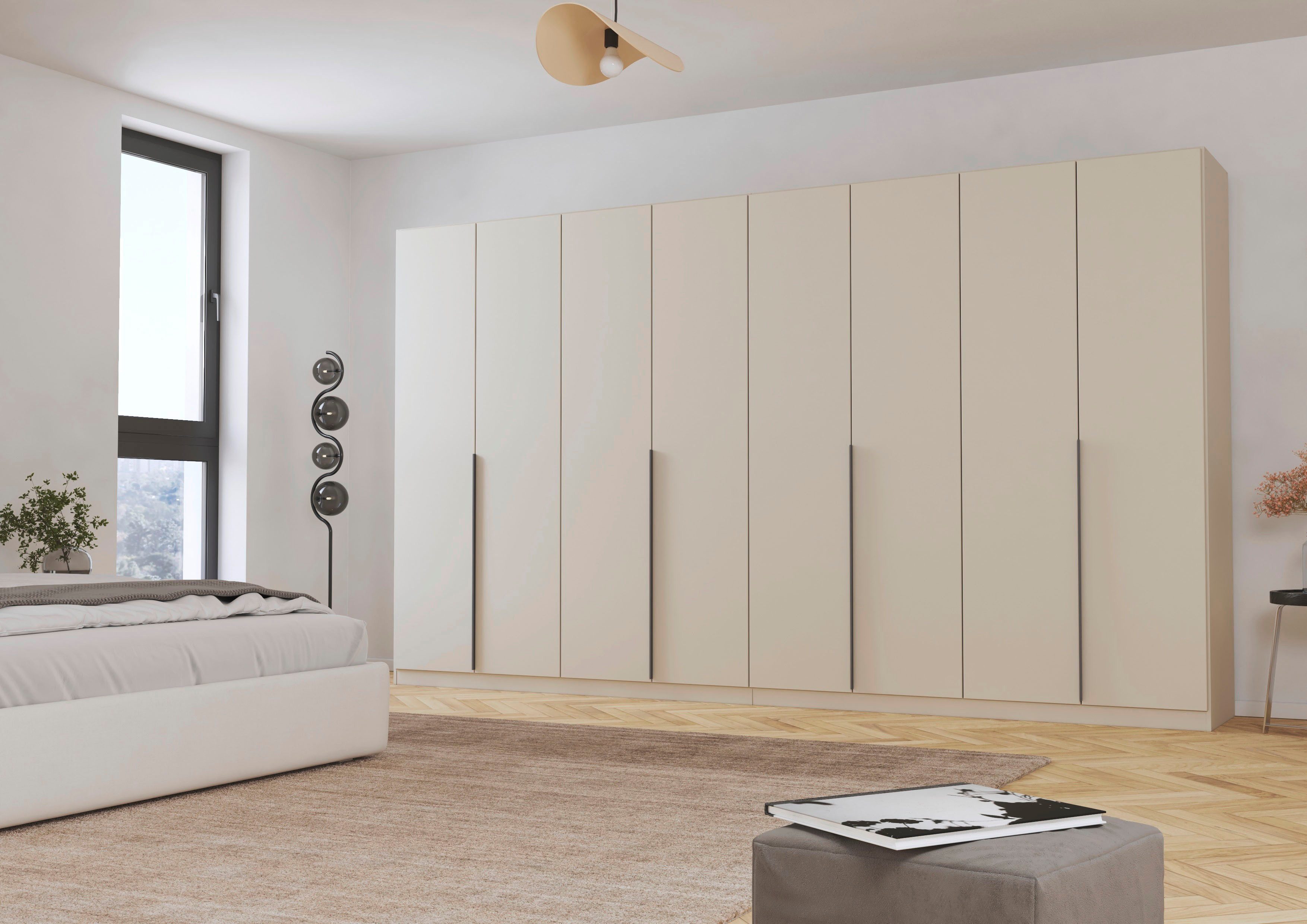 OTTO home Drehtürenschrank Kleiderschrank Schrank Garderobe AGORDO Schlafzimmer (in zwei Griff-Farben, Breiten 91-405 cm, Dekor- oder Hochglanzfront) durchdachte Innenausstattung, in 8 Breiten und 2 Höhen MADE IN GERMANY