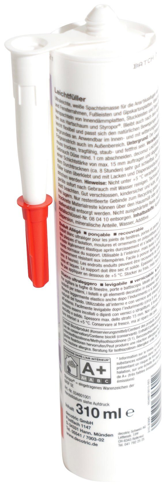 A.S. Création Fugenfueller Fugen und Flächen Leichtfüller, für perfekte Anschlussfugen, 310 ml