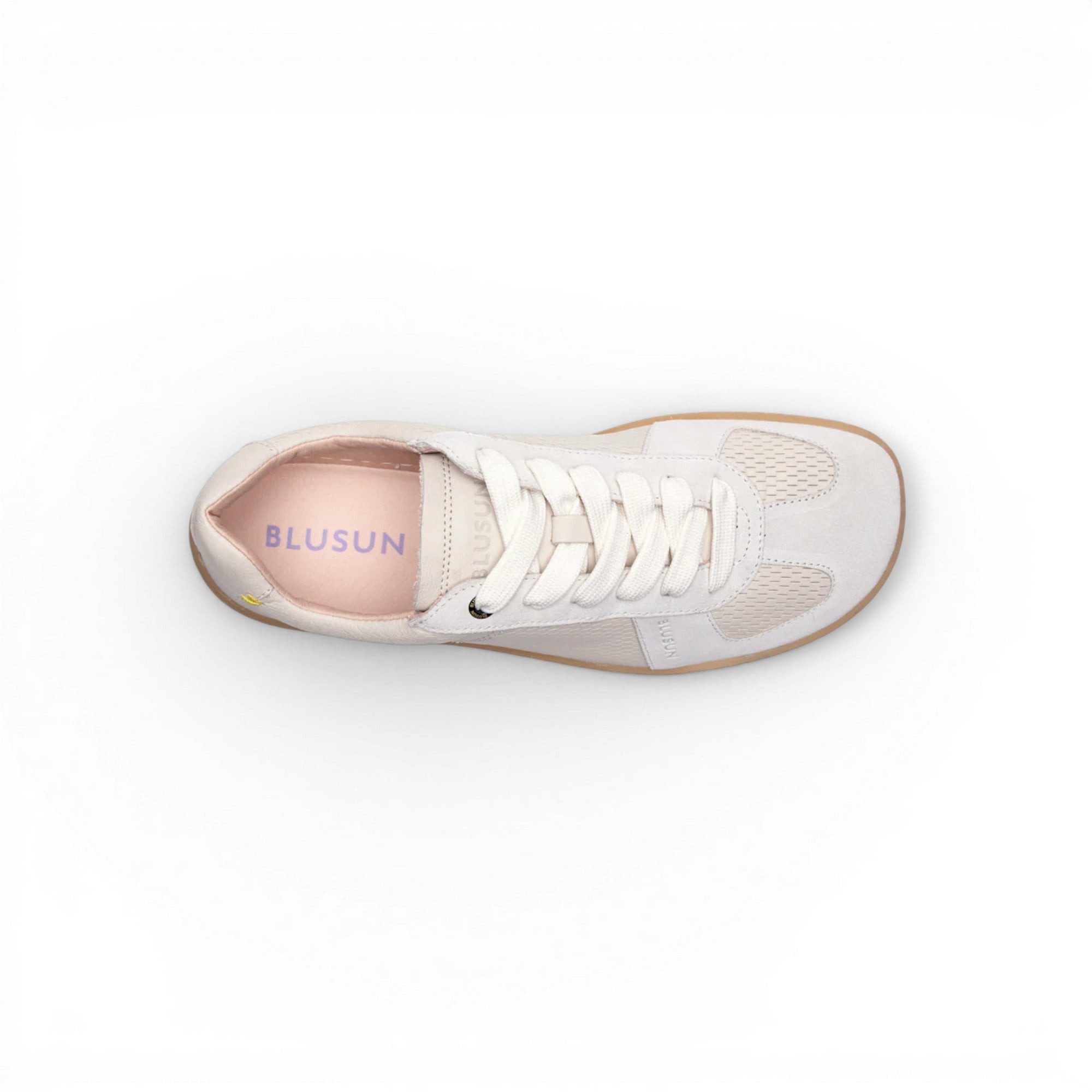 BLUSUN BLSN-205W (Glattleder/Veloursleder, flexible Sohle) weiss Damen Barfußschuh