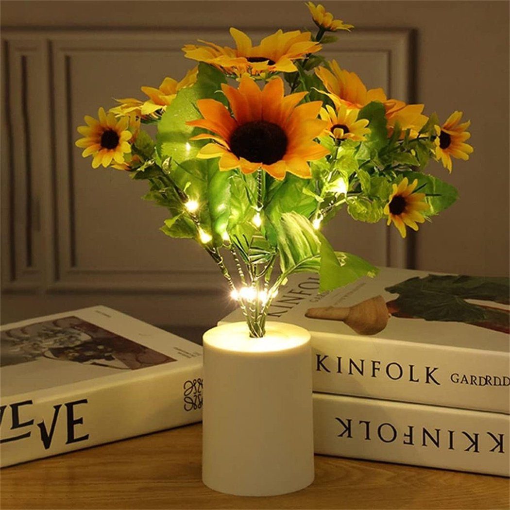 Heimdekoration DAYUT Sonnenblumen-Simulationslaternen, LED-Dekoleuchten, Nachtlicht LED