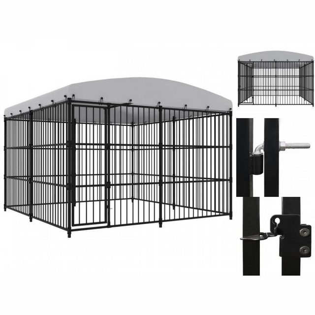 vidaXL Hundezwinger “Outdoor-Hundezwinger mit Überdachung 300x300x210 cm”