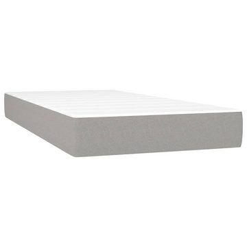 vidaXL Bettgestell Boxspringbett mit Matratze Hellgrau 90x200 cm Stoff Bett Bettgestell