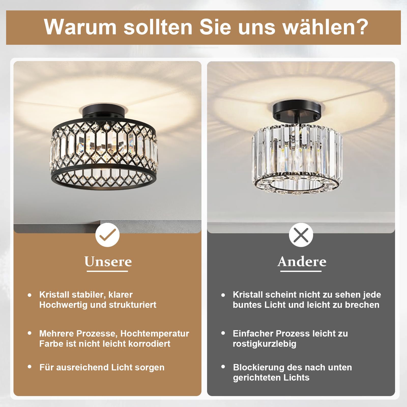 MUPOO Kronleuchter Deckenlampe Moderne Deckenleuchte aus günstig online kaufen