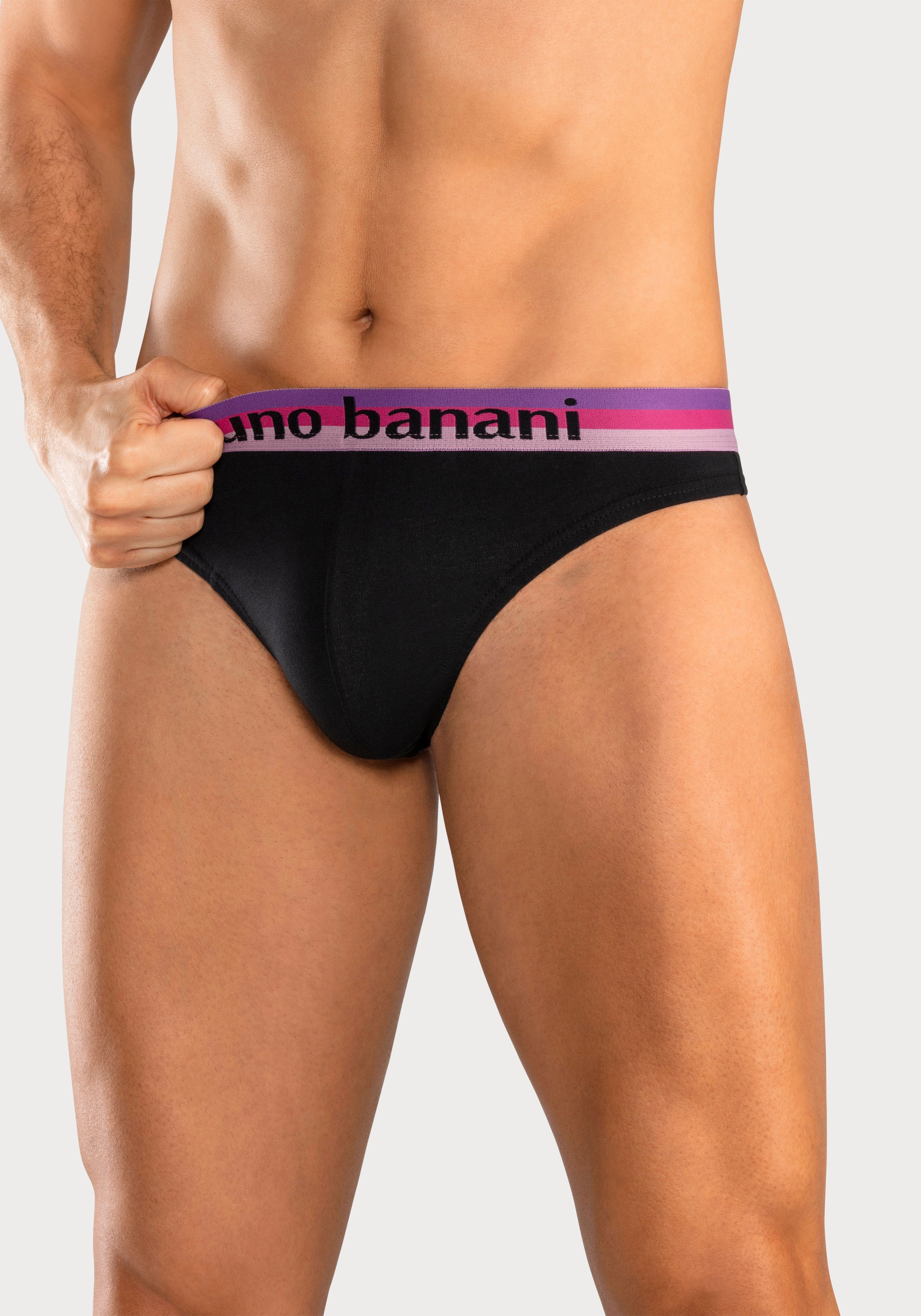 Wäsche/Bademode Unterhosen Bruno Banani String (5 Stück) mit Streifen Logo Webbund
