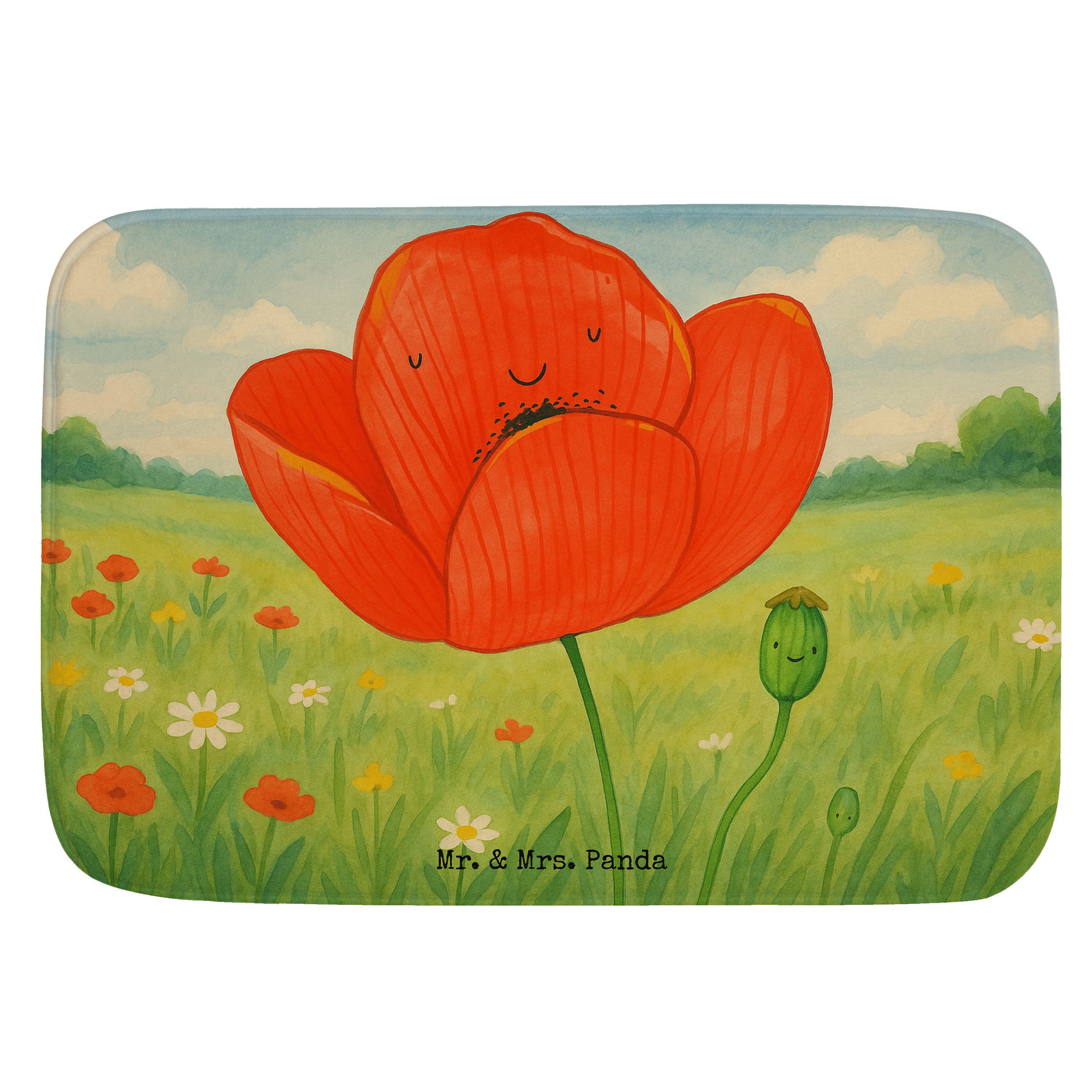 Badematte Blume Mohnblume Design, Badvorleger, Weiß, Badvorleger, Badezimmer Ma