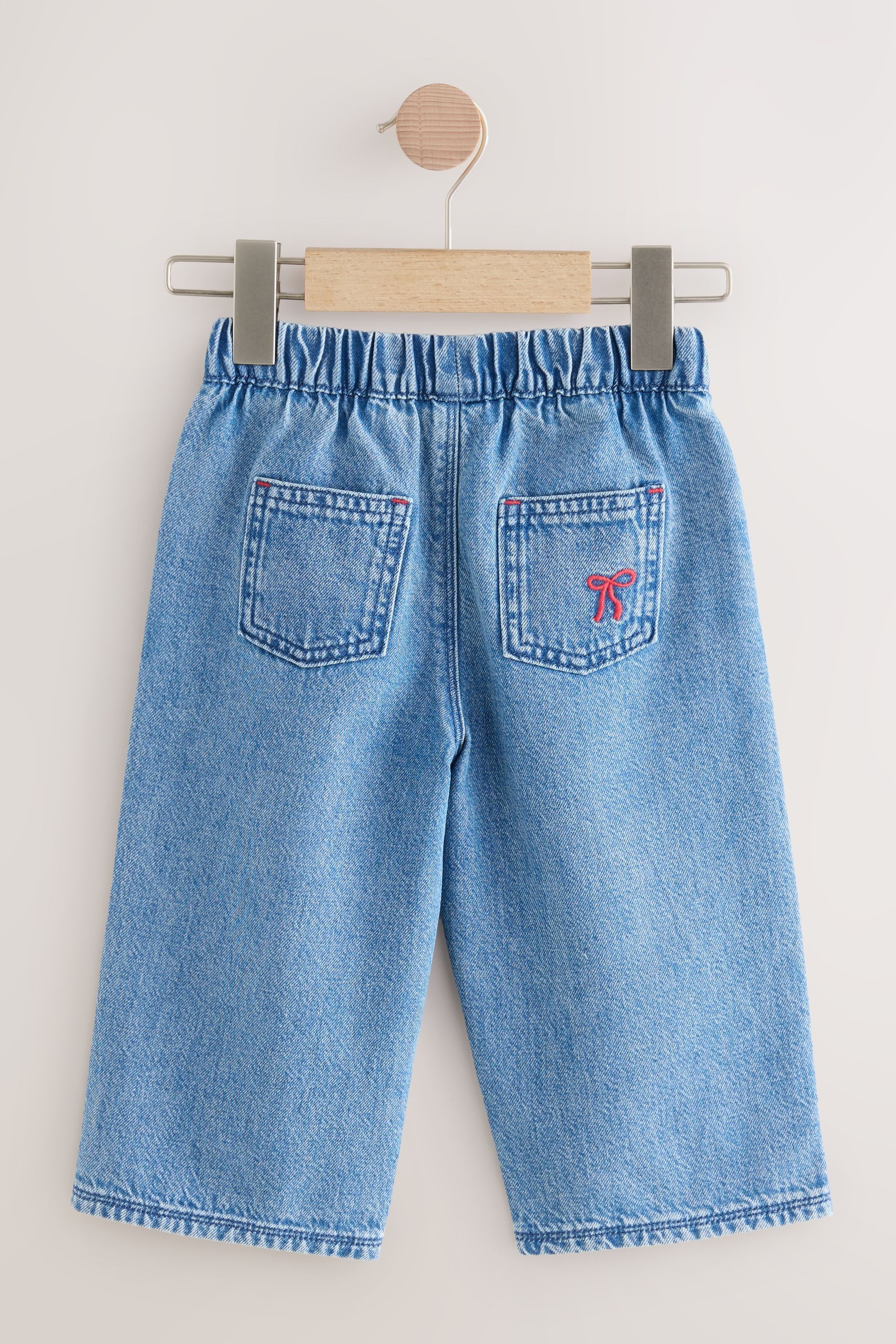 Next stretch waist jeans with bow embroidery (1-piece)