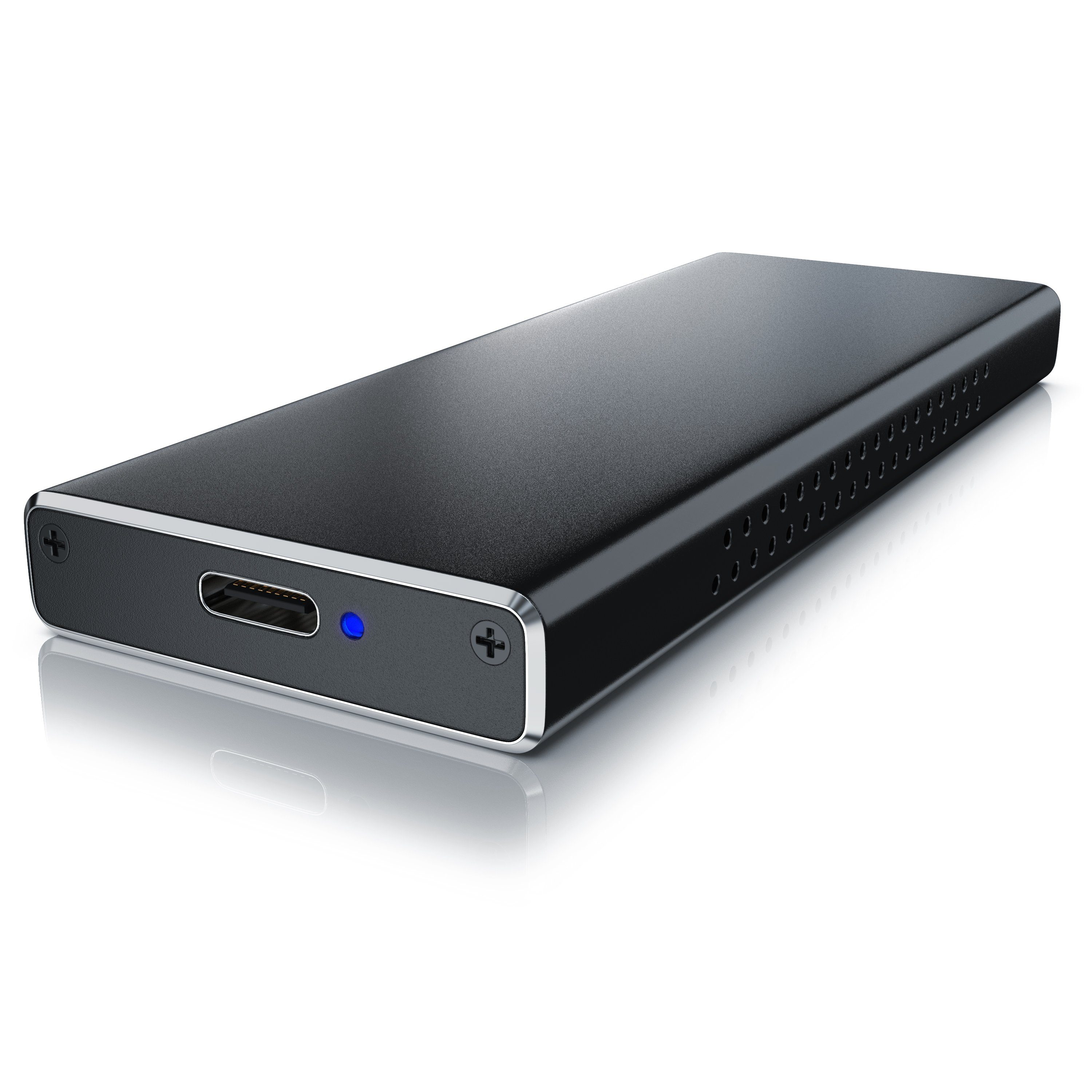CSL Festplatten-Gehäuse für NVME M.2 SSDs, USB 3.2 Gen2 Festplattengehäuse aus Aluminium, M.2 Key-M PCIe extern, unterstützt UASP, Plug & Play, Typ C auf Typ A