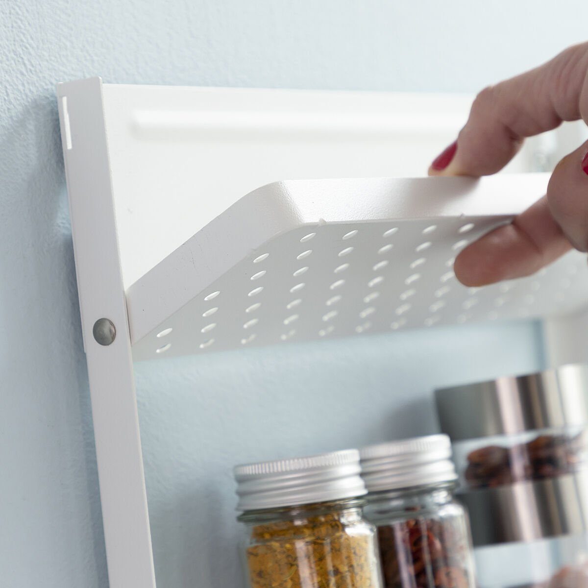 DOTMALL Regal Haken Küchenregal mit mit Magnet Küchenrollenhalter, Kühlschrank 2
