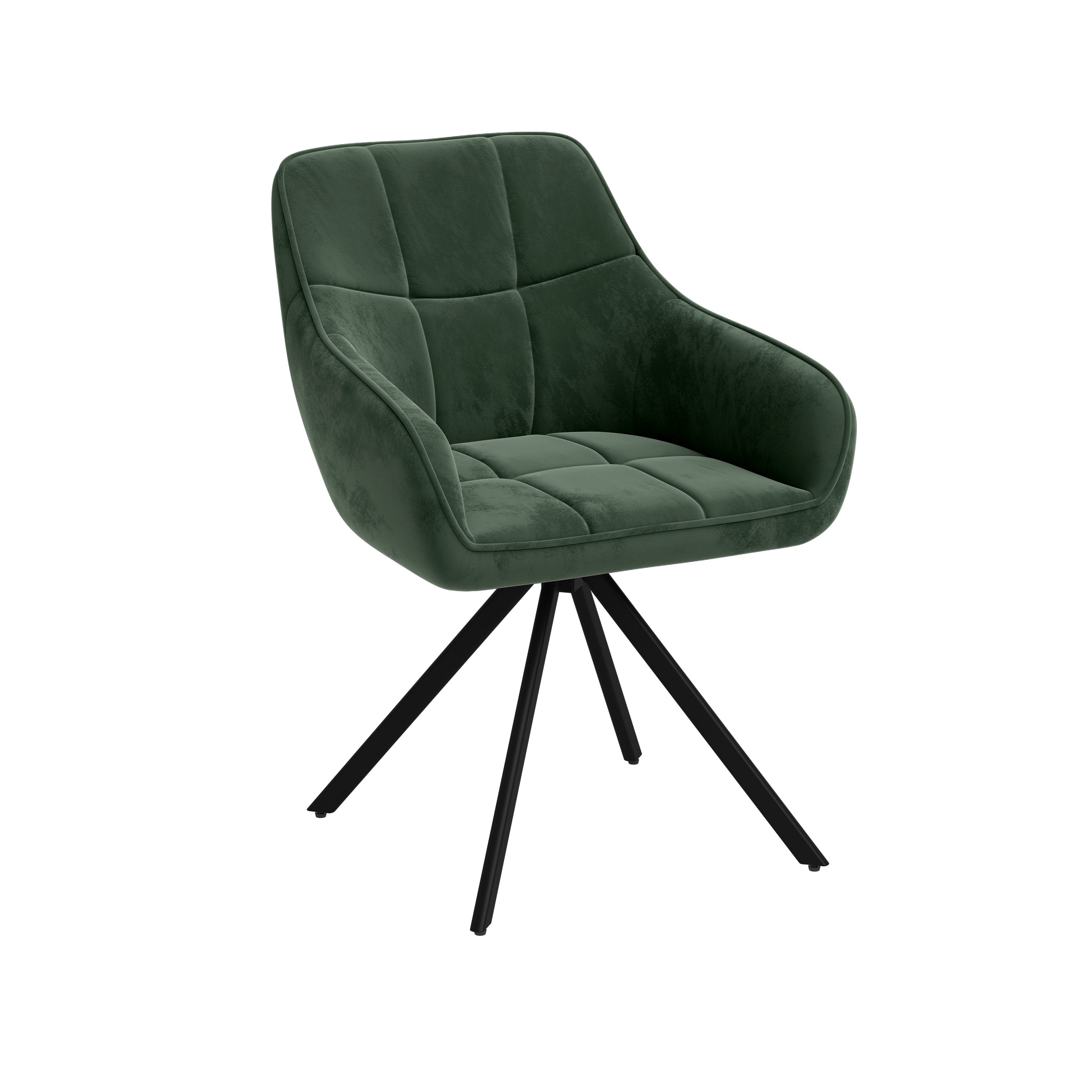 skølm Esszimmerstuhl Sköll Drehstuhl mit Samt-Bezug (6er Set, dunkelgrün, bis 150 kg), Küchenstuhl, höhenverstellbar & drehbar, verfügbar als 2er/4er Set