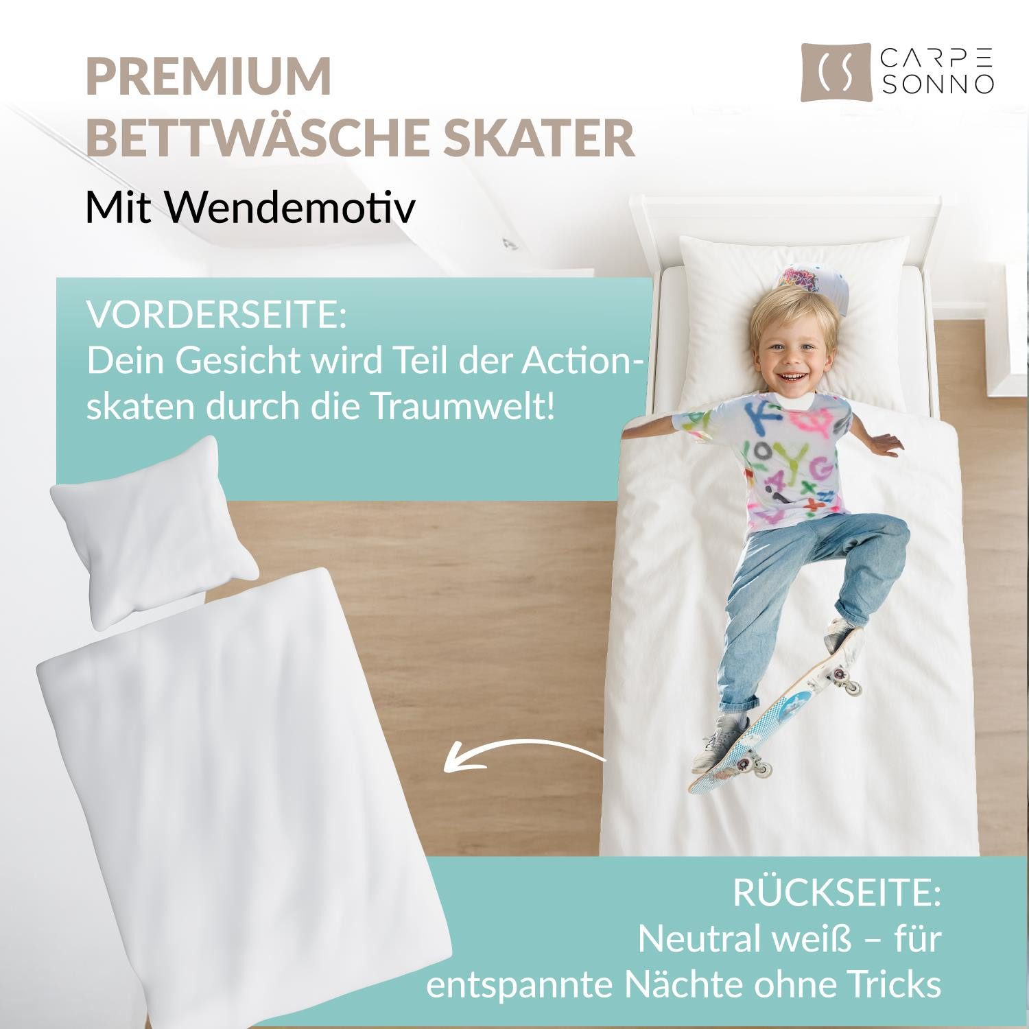 Carpe Sonno Kinderbettwäsche 135x200 Jungen Coole günstig online kaufen
