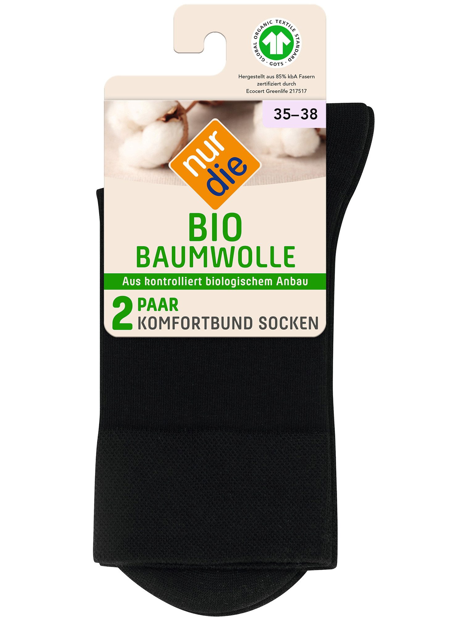Nur Die Freizeitsocken Bio Komfort Socke 2er Pack (2-Paar)