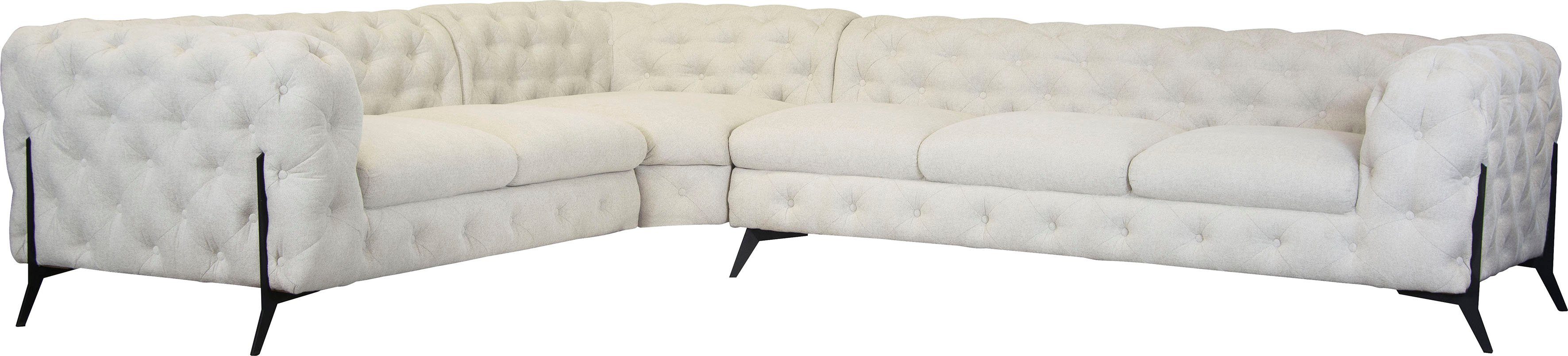 Leonique Chesterfield-Sofa Amaury L-Form, großes Ecksofa, günstig online kaufen
