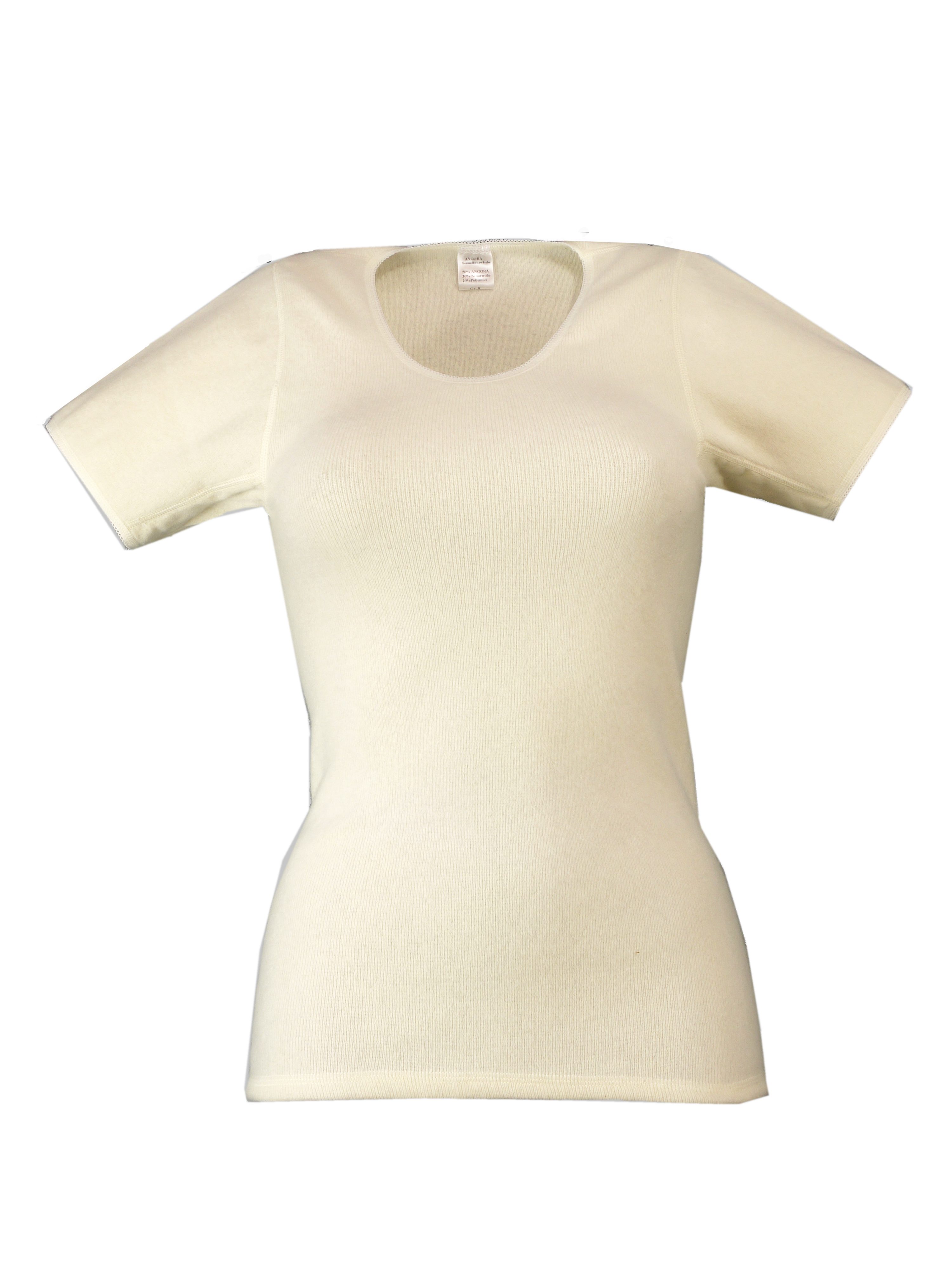wobera NATUR Unterhemd wobera NATUR Damenunterhemd 1/2 Arm/T-Shirt mit Kaschmir&Schurwolle naturweiß