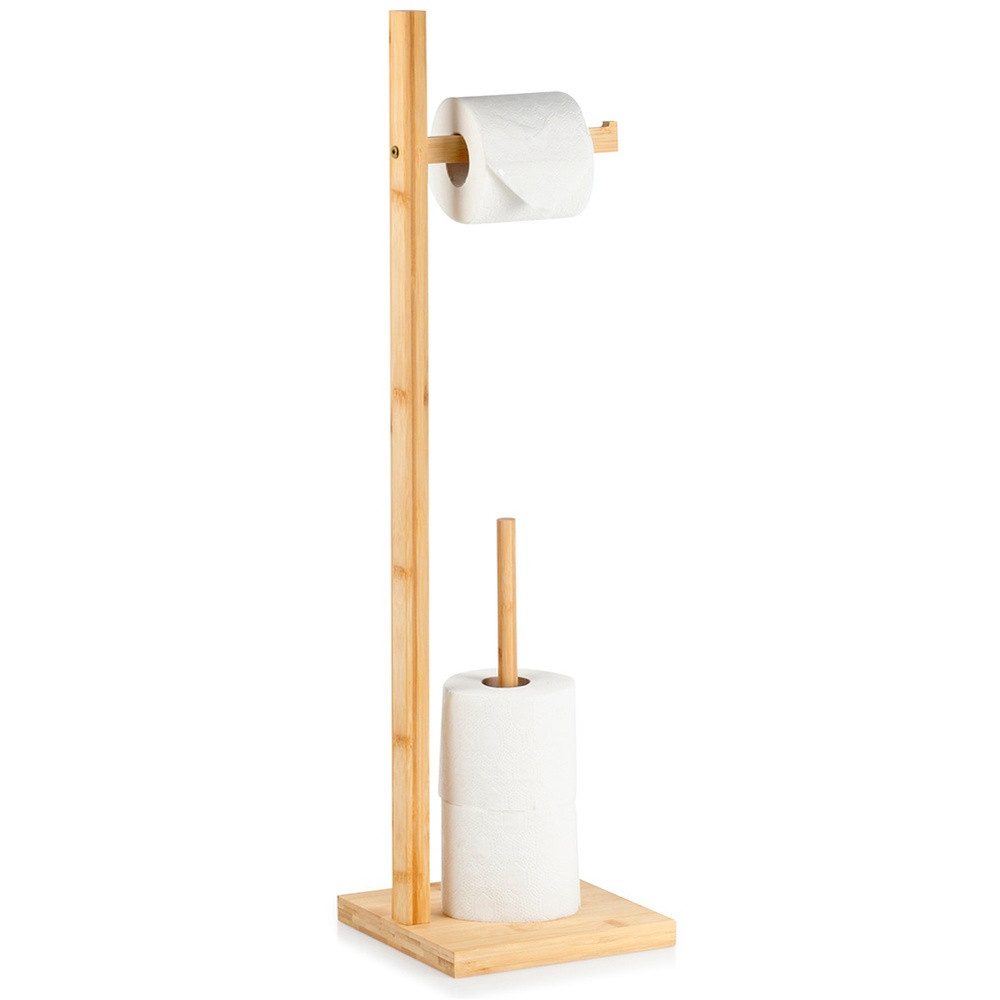 Vilde Toilettenpapierhalter Bambus in Natur für Toilettenpapier 70cm (1-St), Platz für 3 Ersatzrollen ohne Wand- oder Bodenmontage