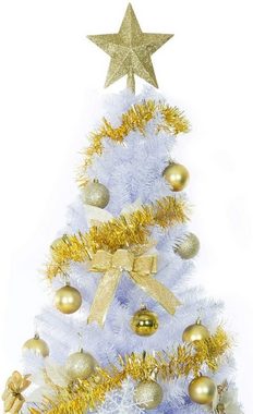 Gotoll Künstlicher Weihnachtsbaum »XM003-6«, Grün / Weiss Tannenbaum 120 150 180 210 cm Weihnachtsbäume Tannenbaum mit Ständer Spitzen 200, 400, 600, 700 Christbaum