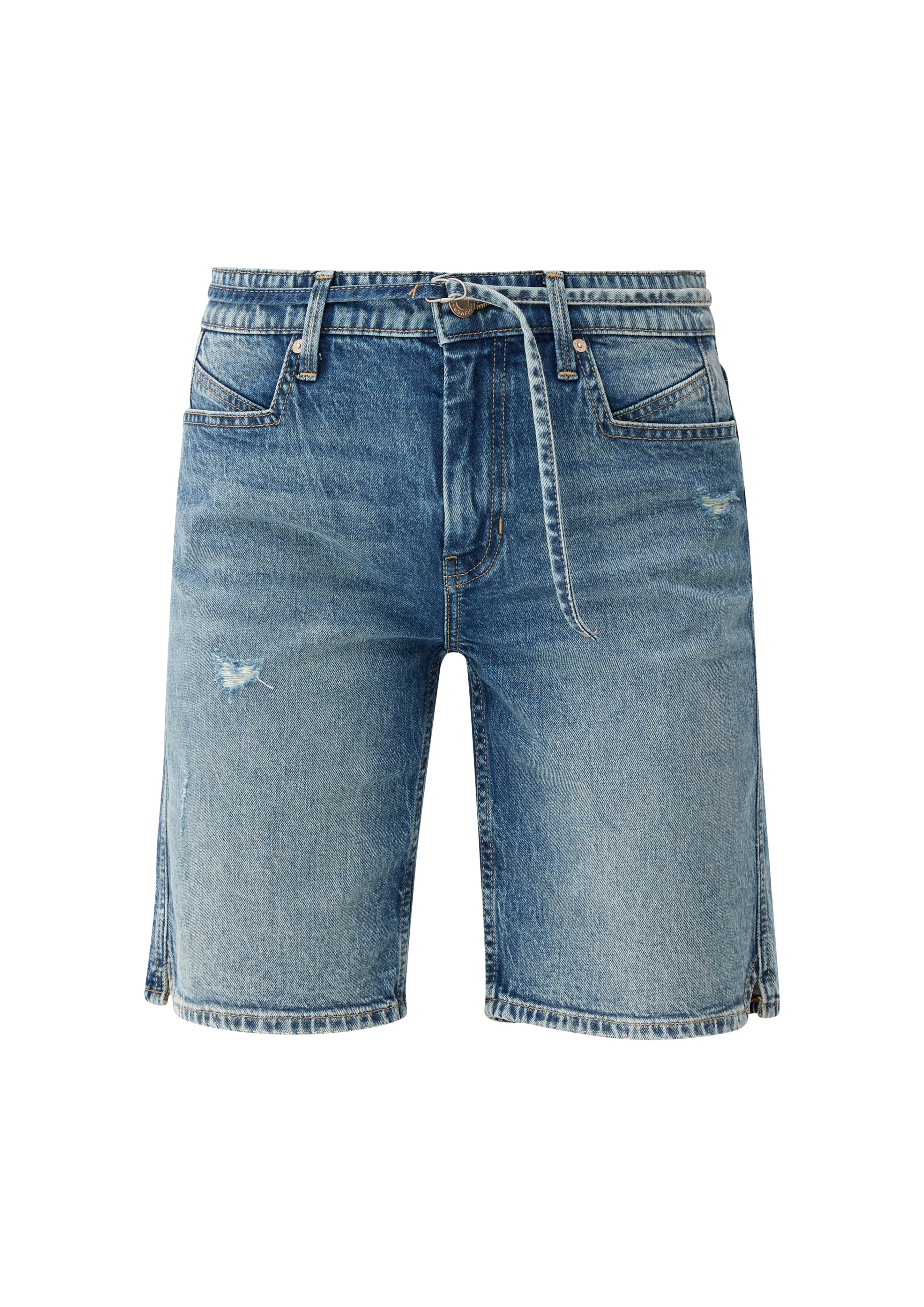 / Regular Straight Shorts ozeanblau Rise Jeans-Bermuda / s.Oliver Waschung Mid Fit Leg / Karolin