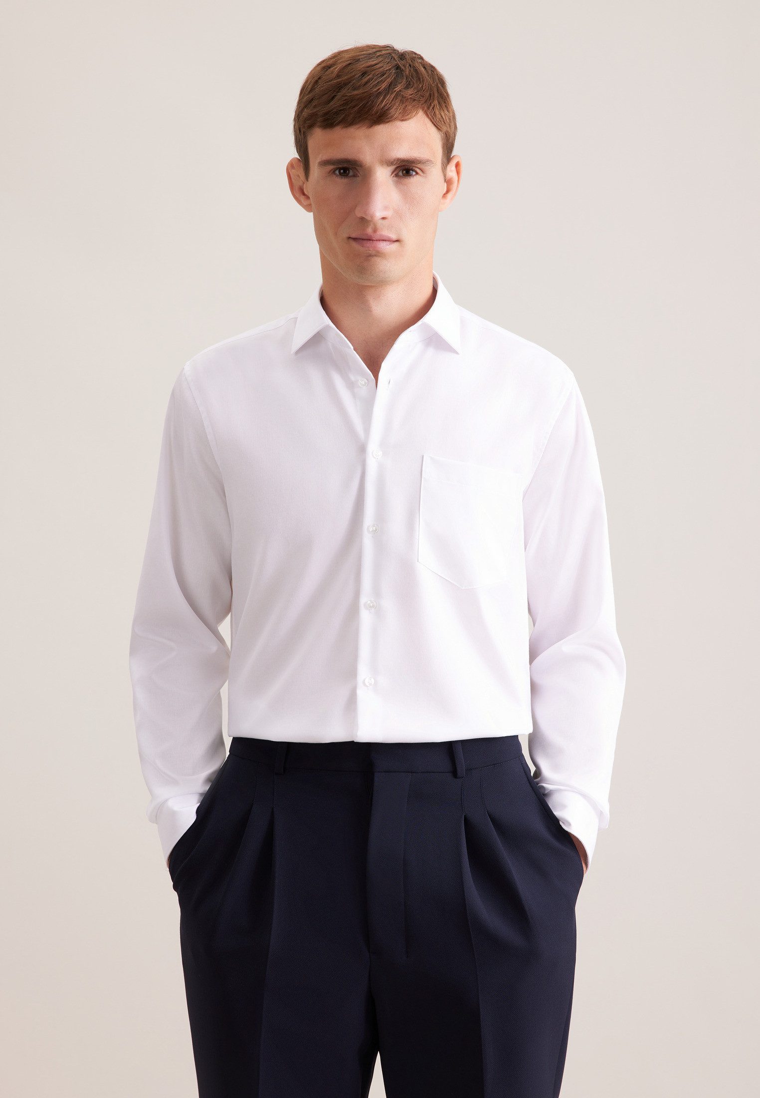 seidensticker Businesshemd Schwarze Rose Regular 1/1 Kentkragen Uni